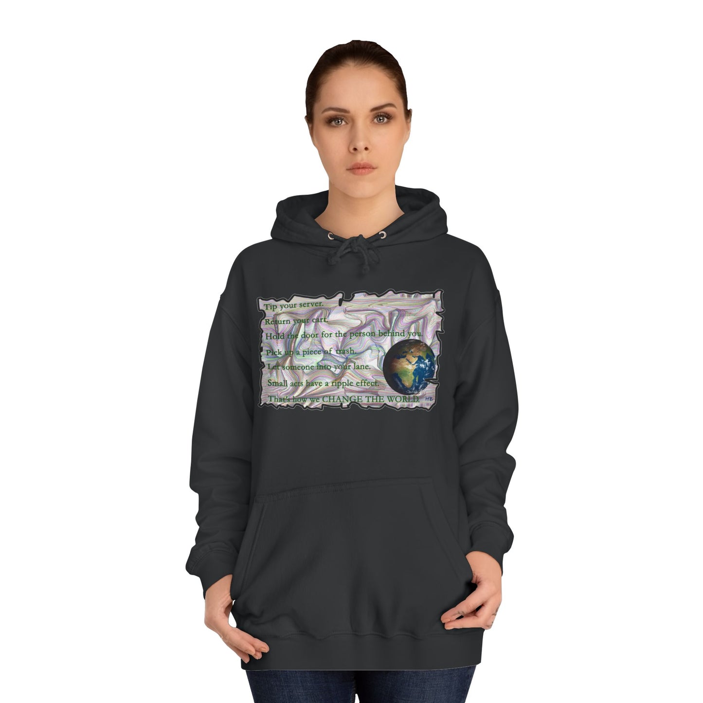 Take Action to Change the World Ripple Effect (Hoodie - Cozy and Durable)