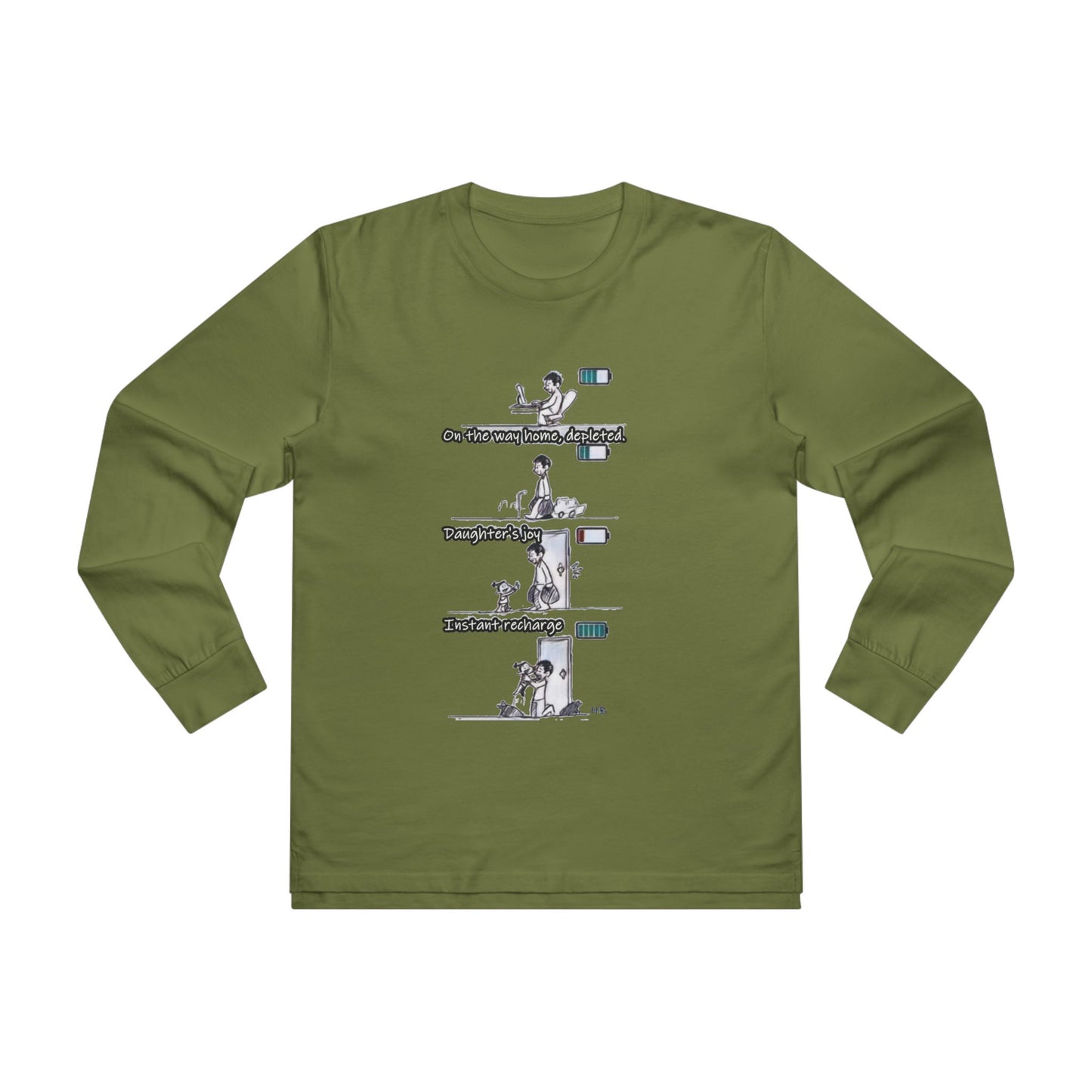 Get Yours Now -- Life's Canvas Daily Energies Unleashed; Day in, Day Out From Office to Home using Threads of Resilience  (Men's Base Longsleeve Tee - All-Season Wear)