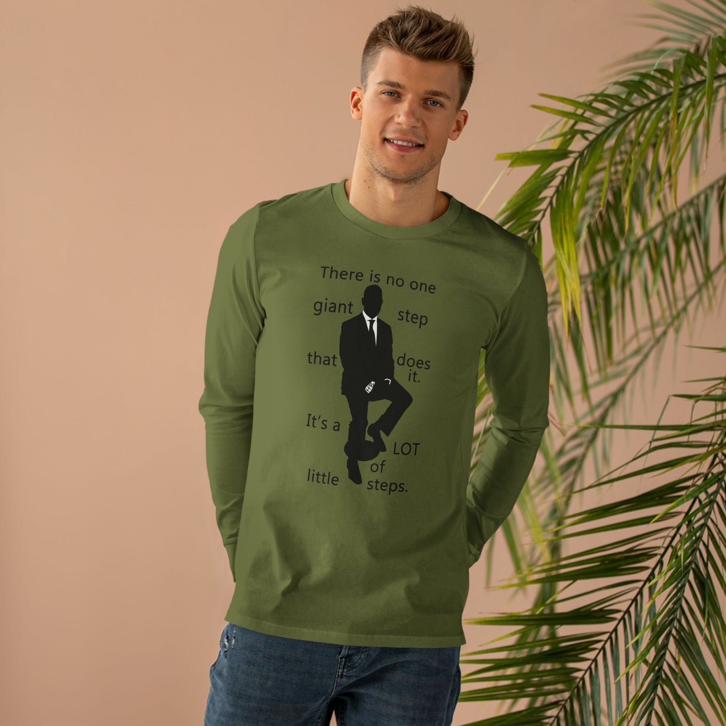 Get Yours Now -- Consistent Gradual Growth Steady Progress (Men's Base Longsleeve Tee - All-Season Wear)