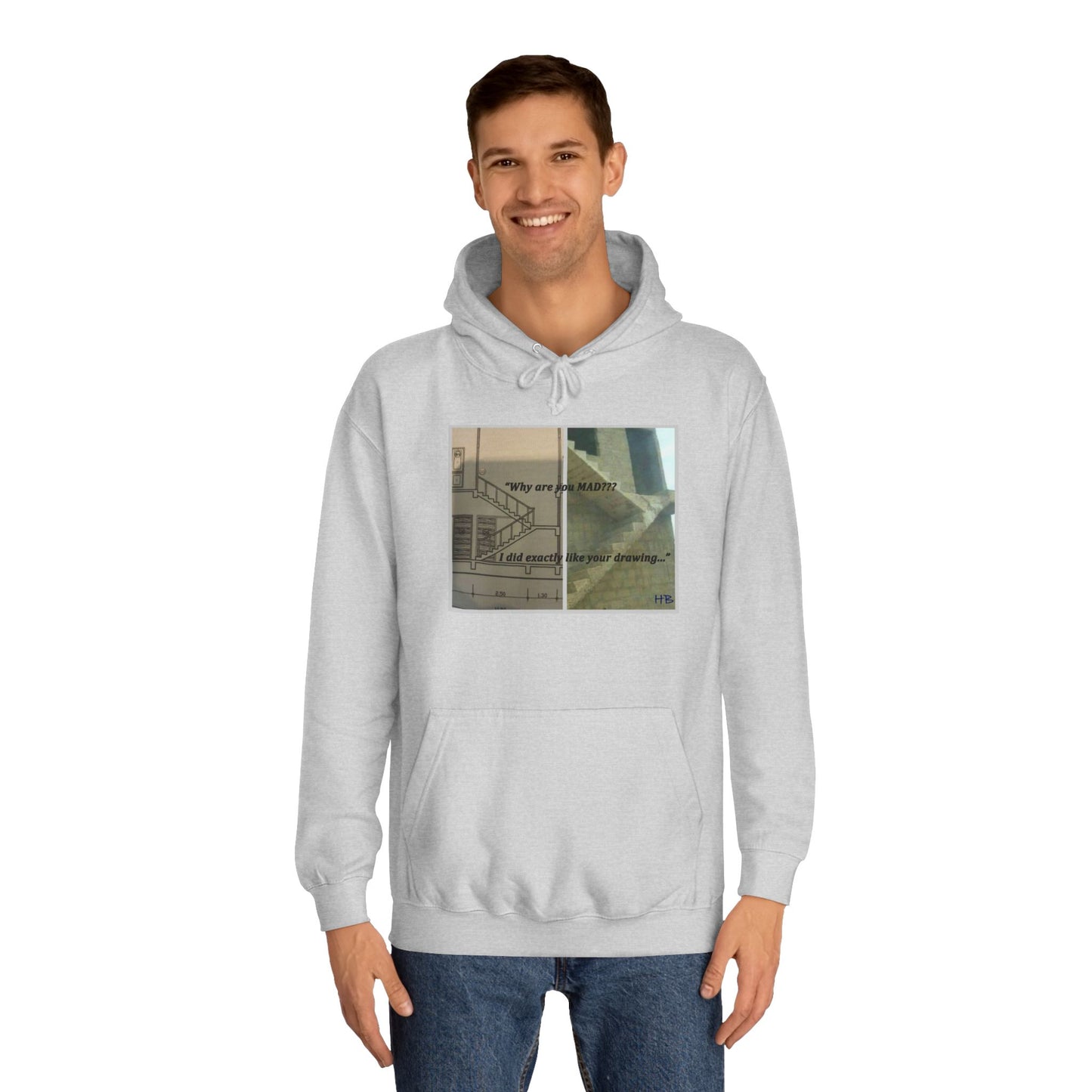 Get Yours Now -- Comical Architectural Irony Stairs Sketch (Hoodie - Cozy and Durable)