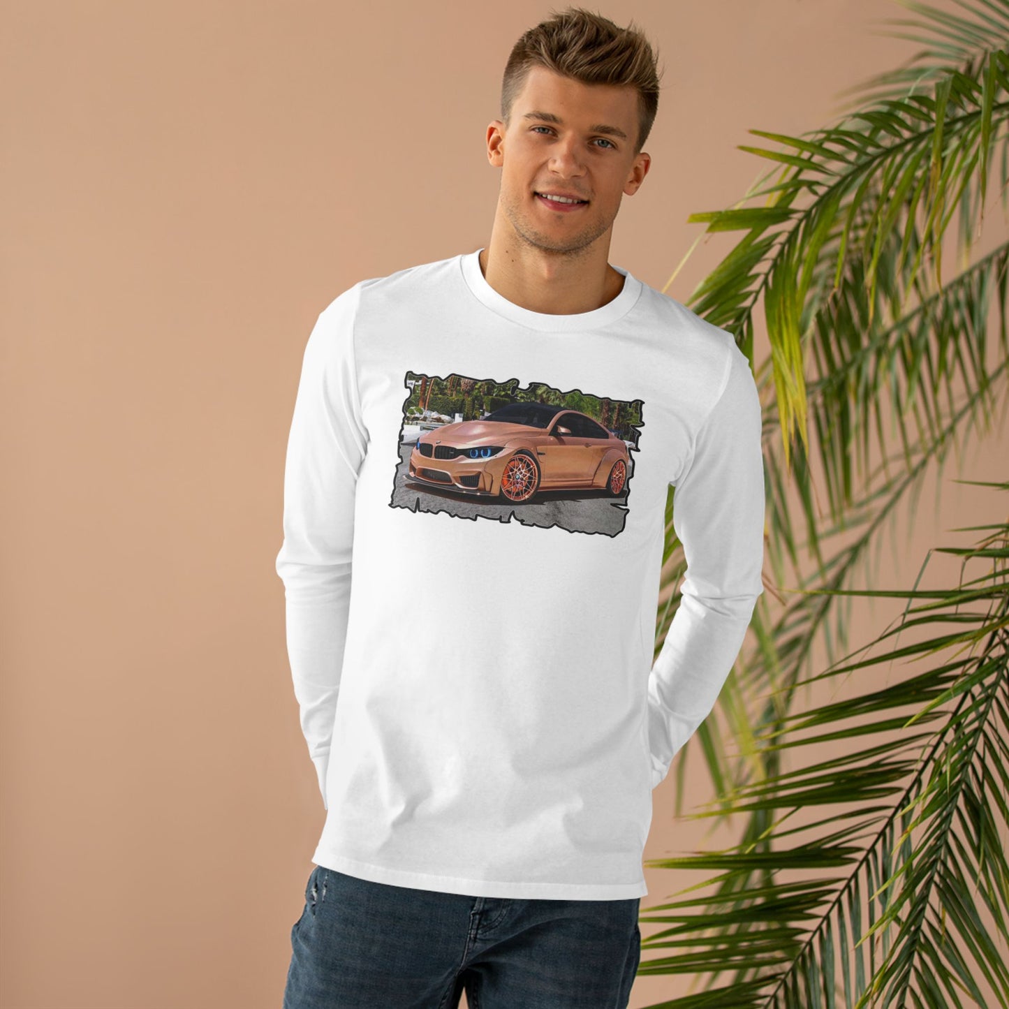 Get Yours Now -- Customized pink BMW M3 (Men's Base Longsleeve Tee - All-Season Wear)