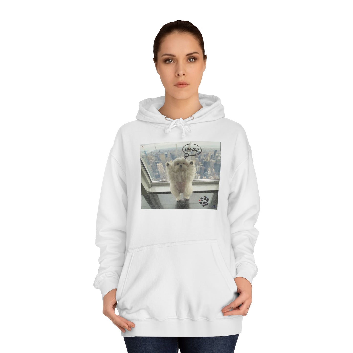 Bichon Maltese paws in the air in trouble with K9 dog patrol (Hoodie - Cozy and Durable)