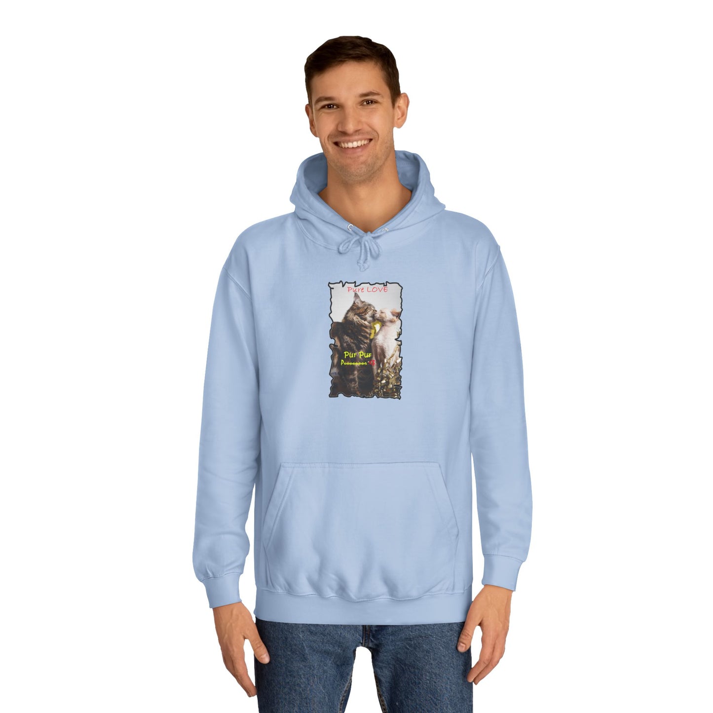 Get Yours Now -- Pure LOVE Cats kissing (Hoodie - Cozy and Durable)