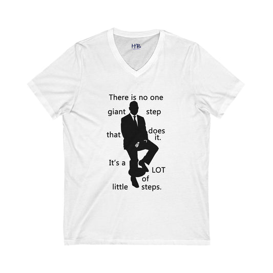 Consistent Gradual Growth Steady Progress (Unisex Jersey Short Sleeve V-neck - Comfortable Everyday Wear)