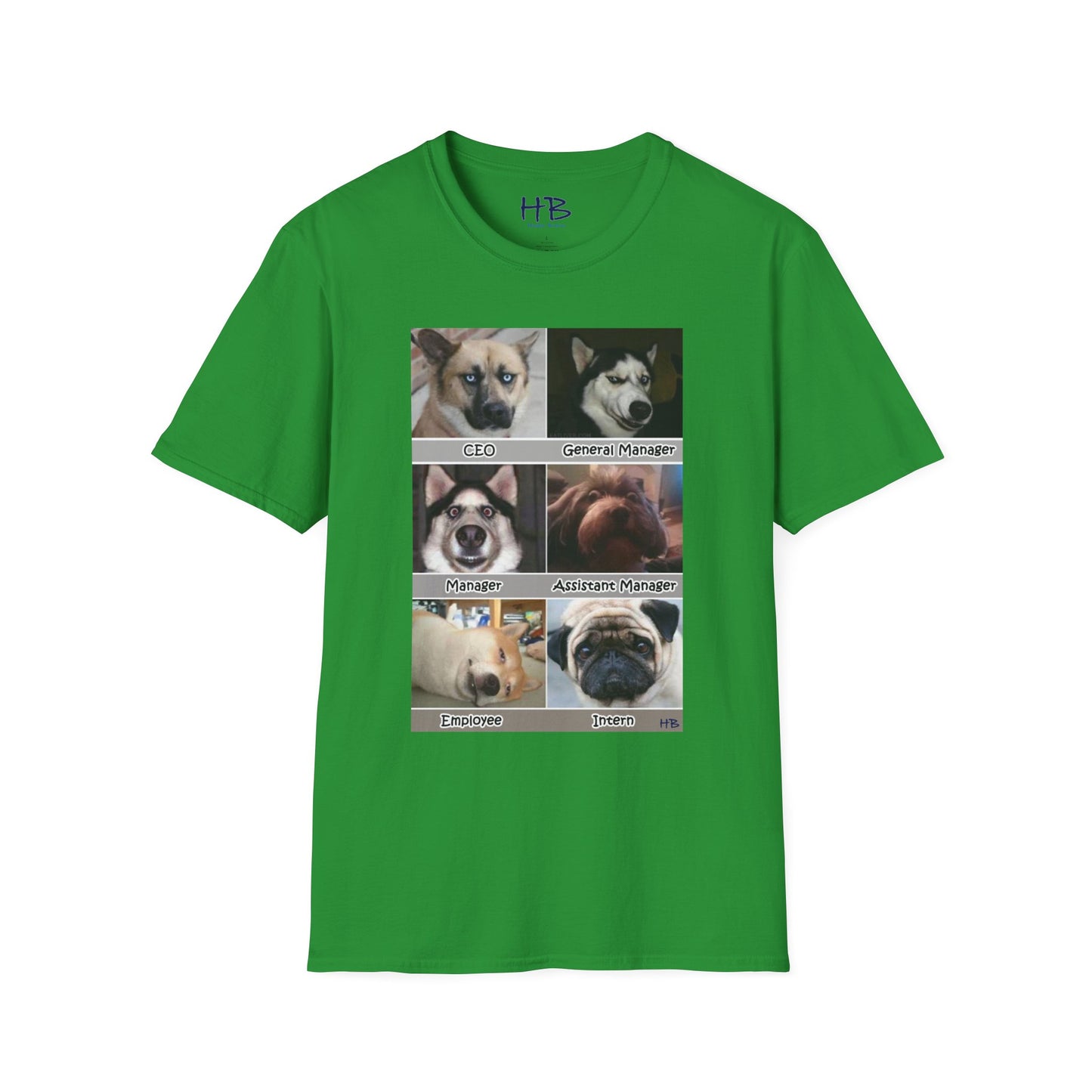 Stressful hierarchy in management company represented by dog faces :P