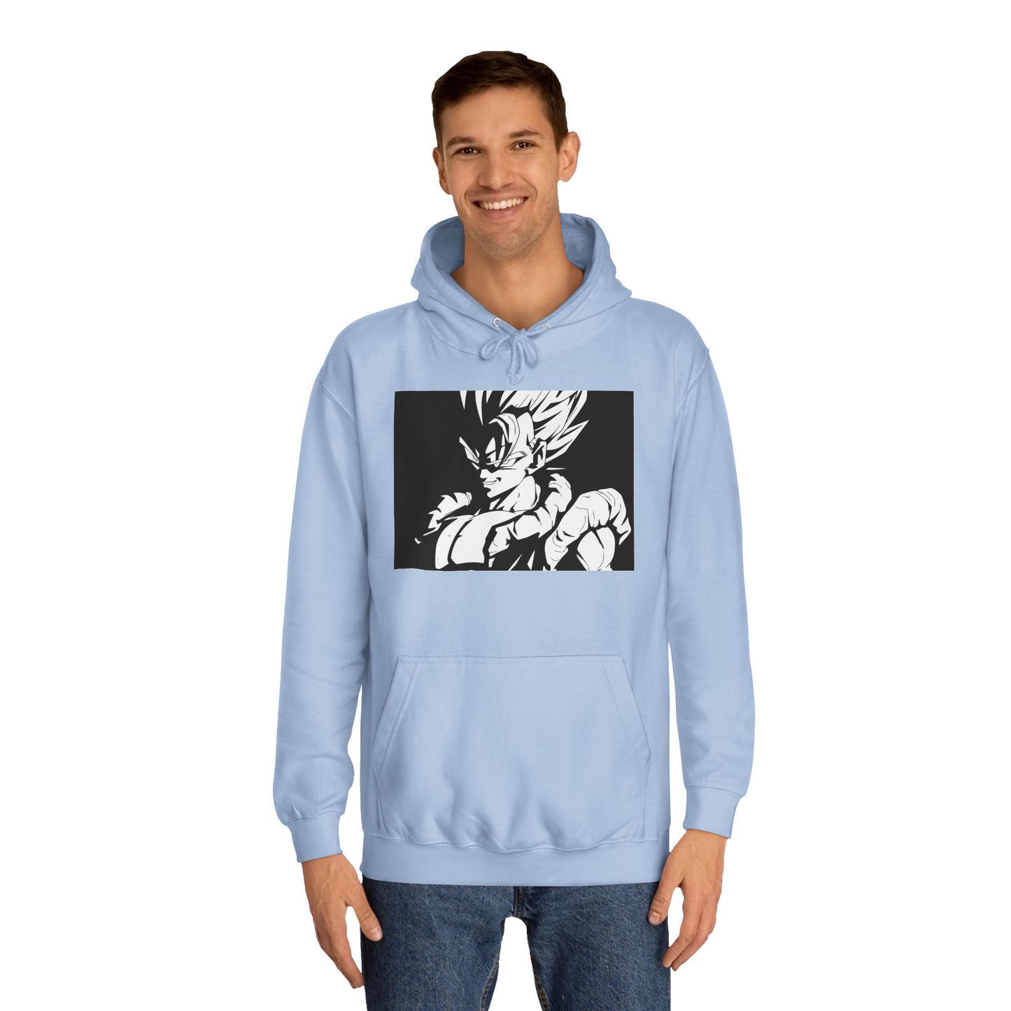 Get Yours Now -- Japanese Superhero anime in black and white (Hoodie - Cozy and Durable)
