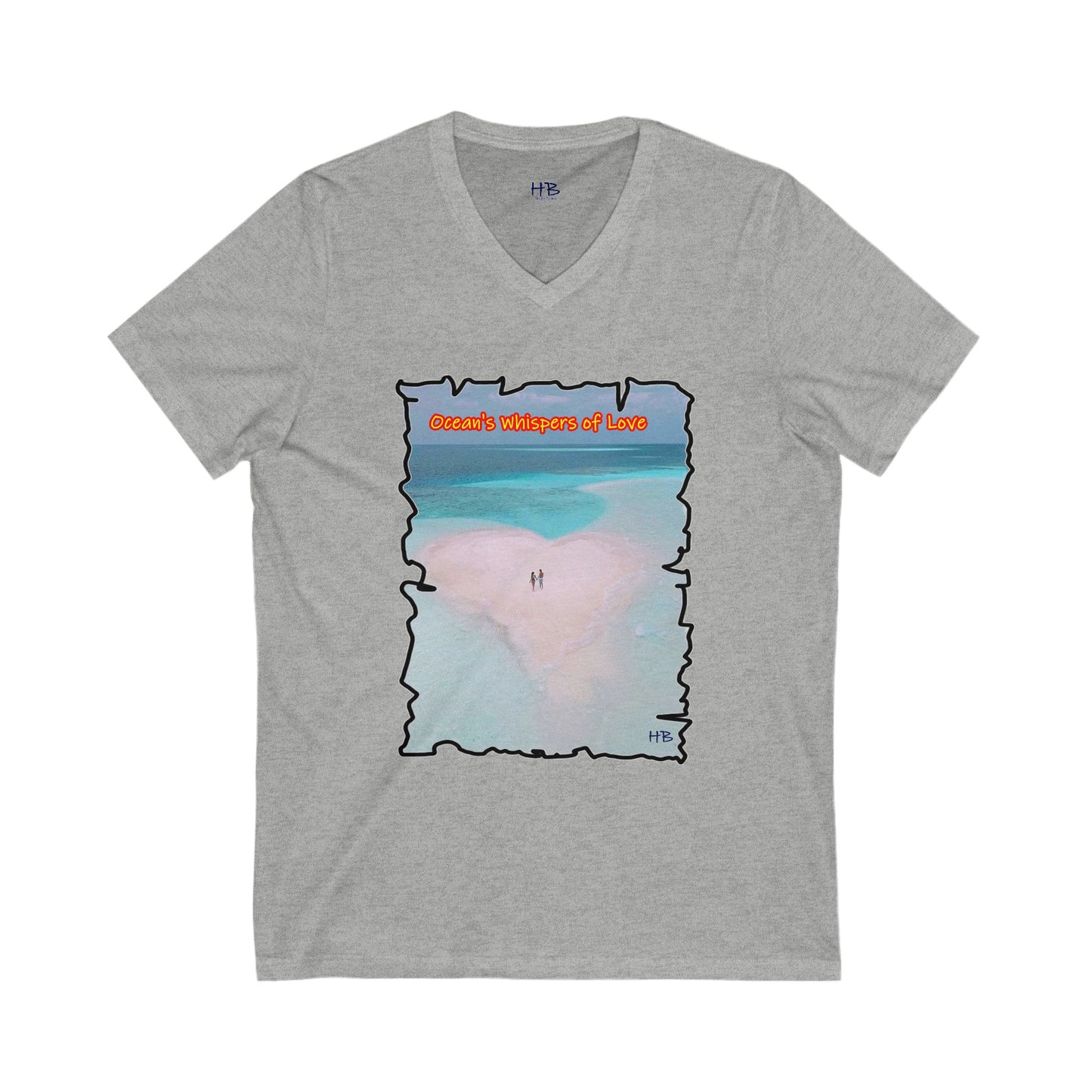 Mystical Sands: Love's Eternal Enchantment Ode to Love (Unisex Jersey Short Sleeve V-neck - Comfortable Everyday Wear)