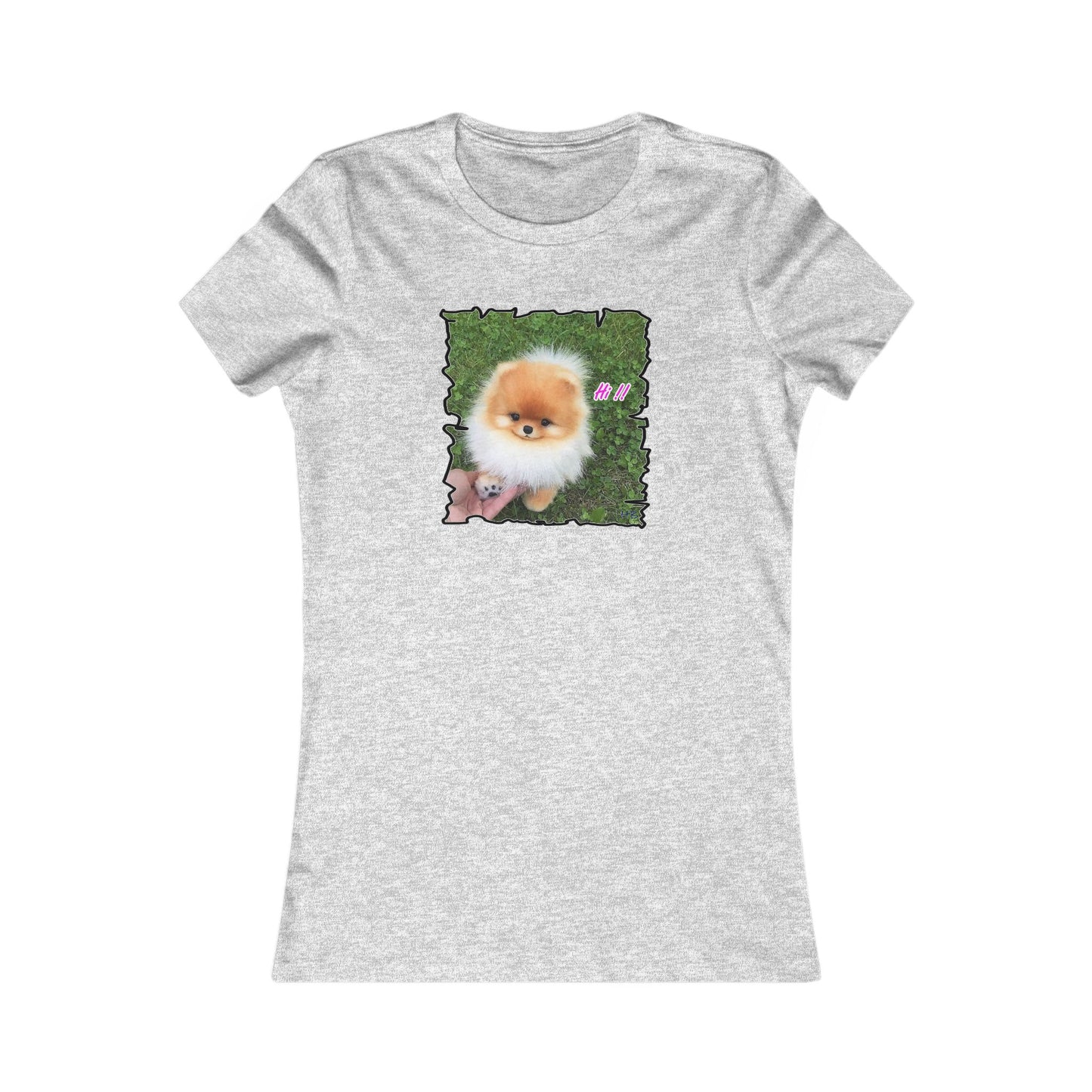 "Hi !!" Tiny adorable Bichon Maltese (Women - Premium Cotton Tee)