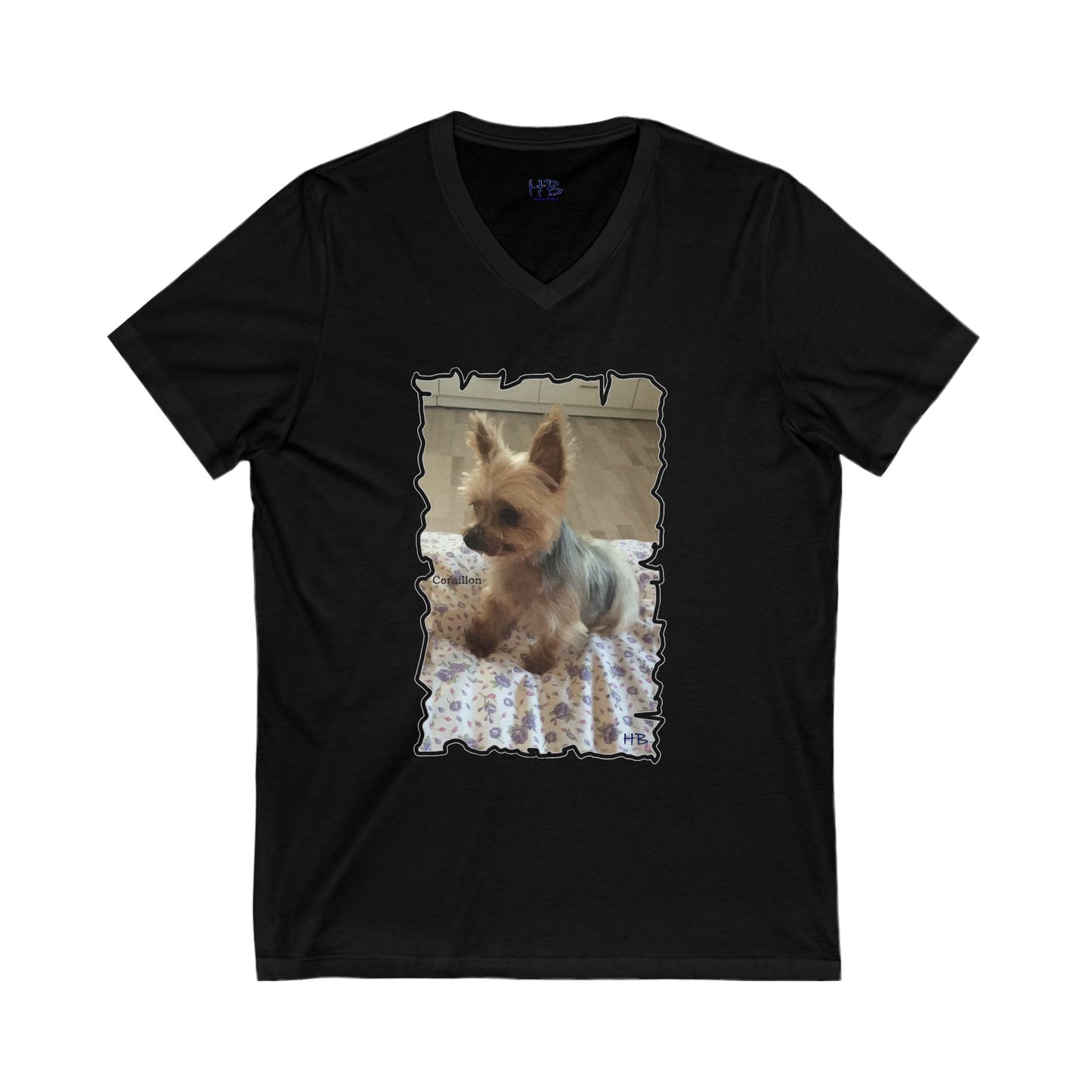 Corail the Yorkshire Toy little baby (Unisex Jersey Short Sleeve V-neck - Comfortable Everyday Wear)