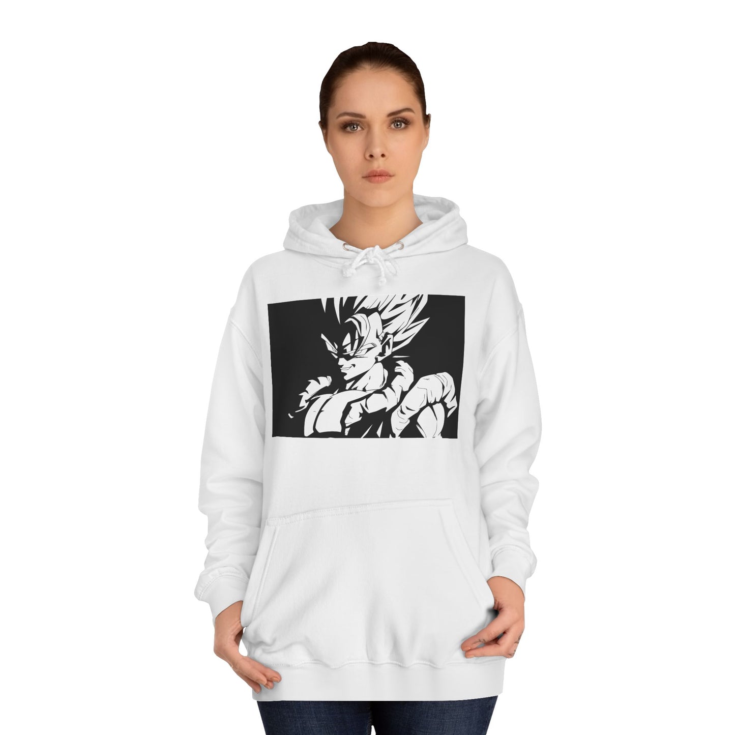 Get Yours Now -- Japanese Superhero anime in black and white (Hoodie - Cozy and Durable)