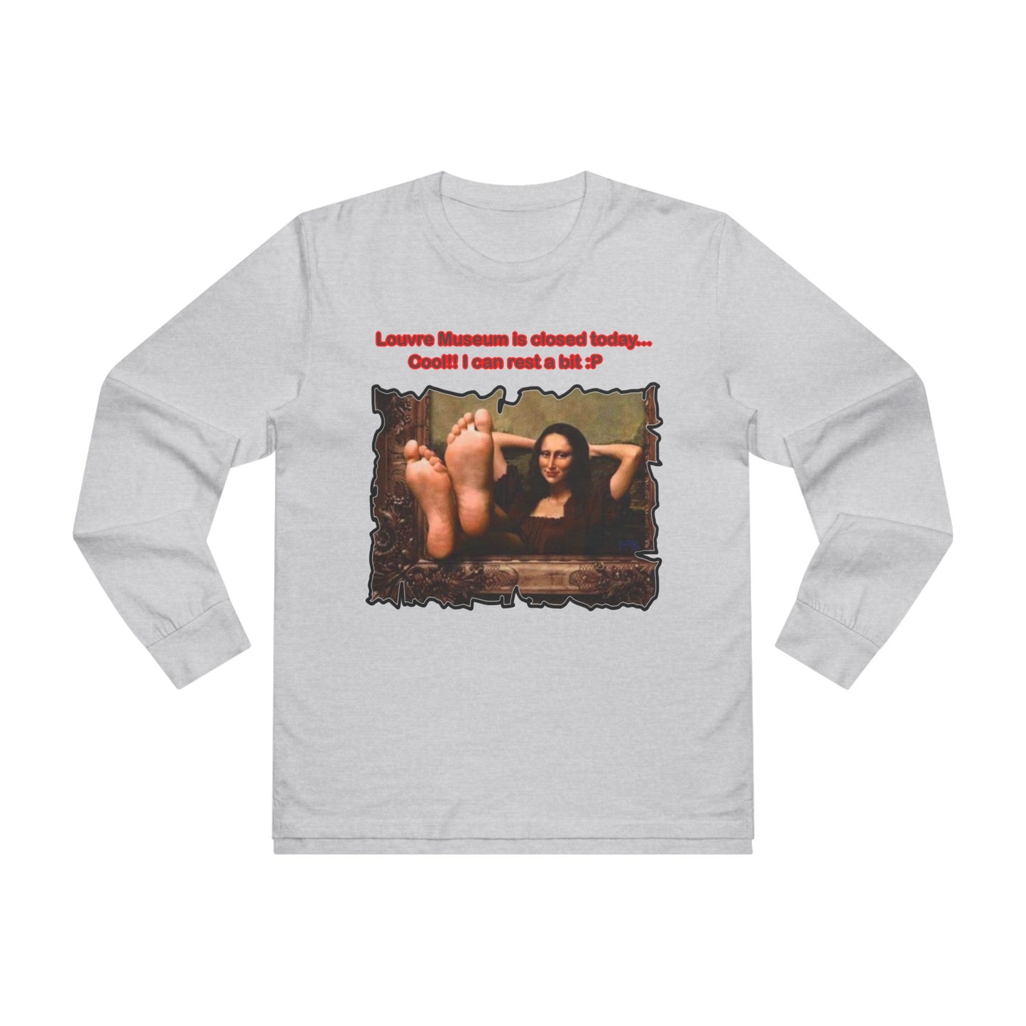 Get Yours Now -- Mischievous Playful Mona Lisa (Men's Base Longsleeve Tee - All-Season Wear)