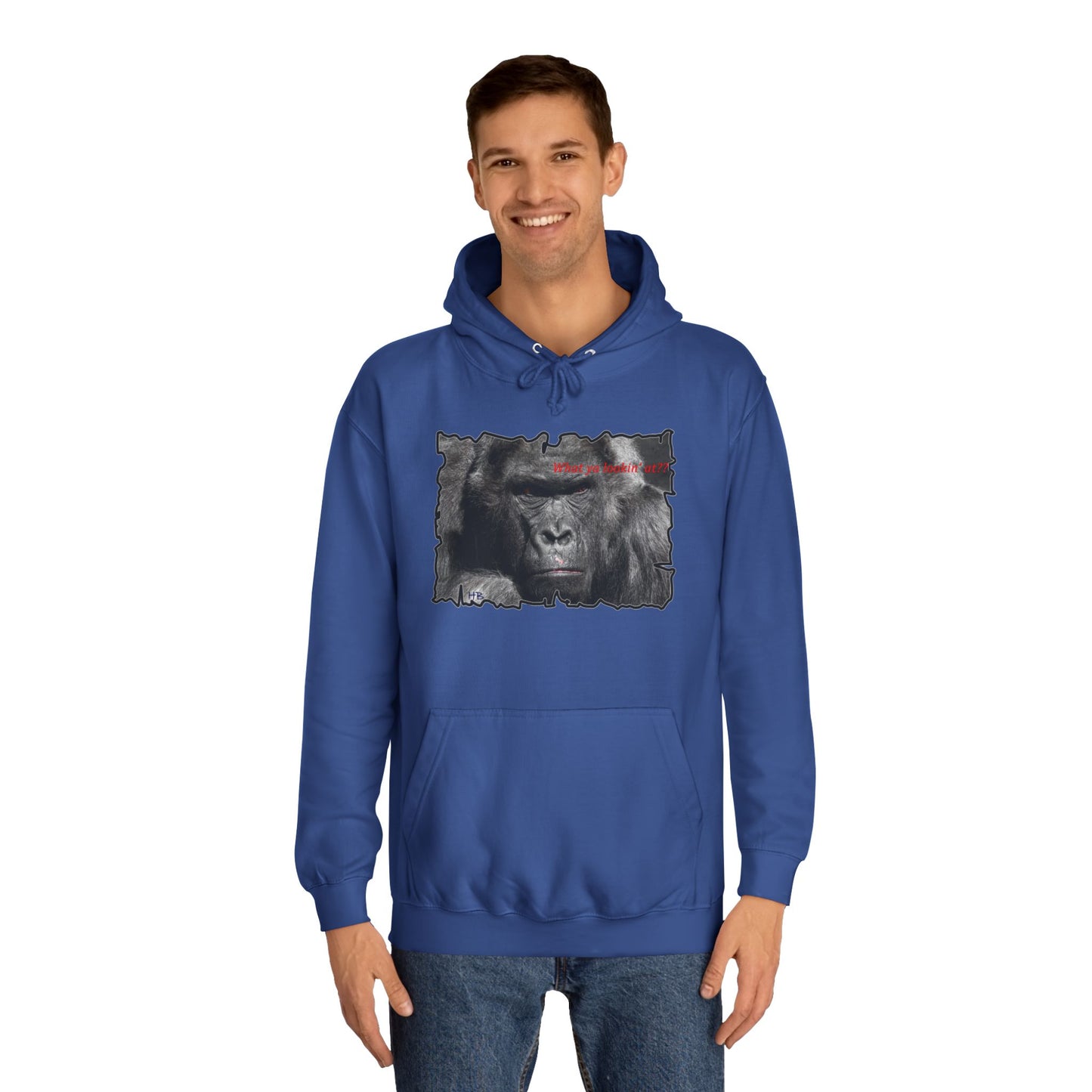 Get Yours Now -- Fearless Fierce Frown and Bold Gorilla Power What ya lookin' at? (Hoodie - Cozy and Durable)