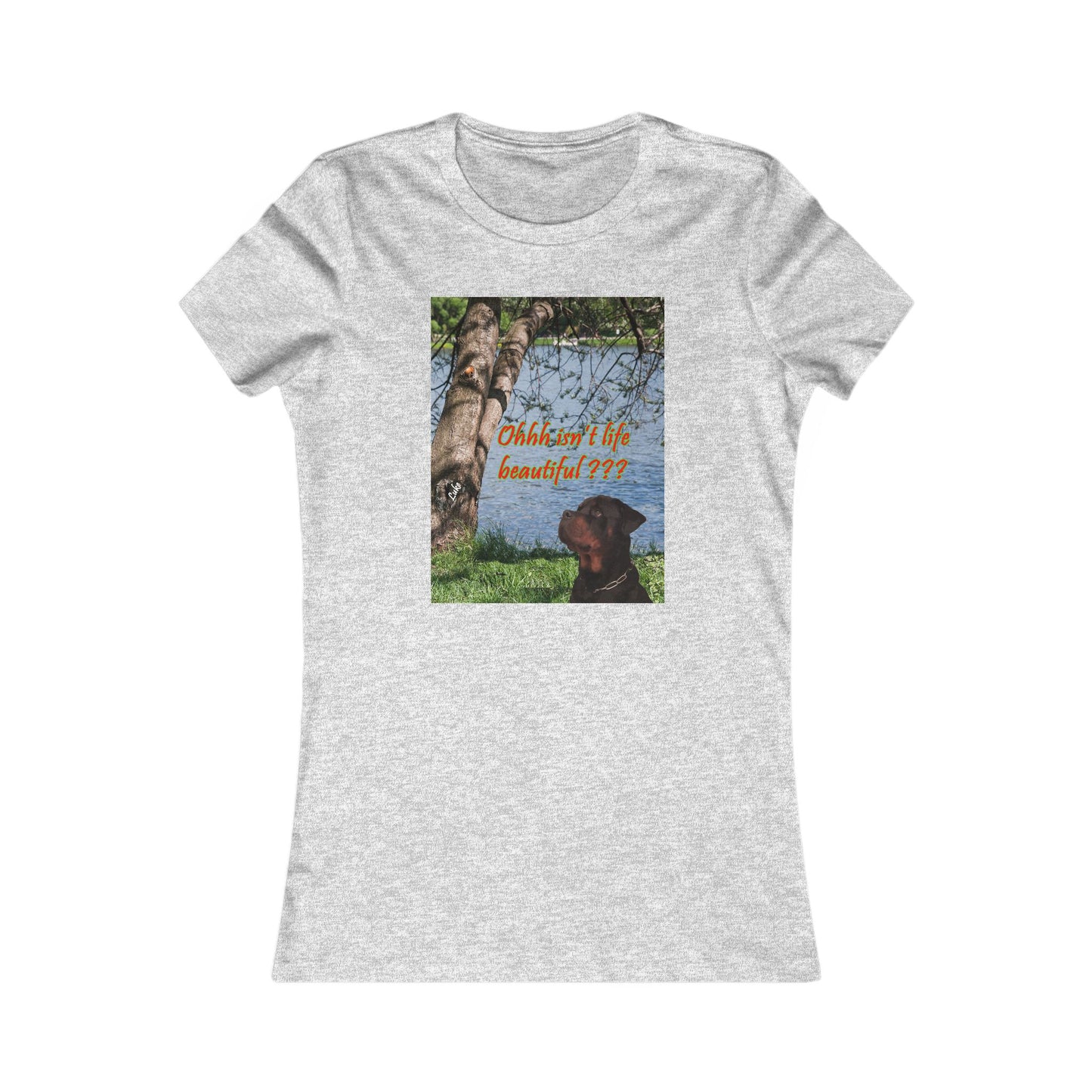 Luke the Rothweiler pondering on how life is beautiful (Women - Premium Cotton Tee)