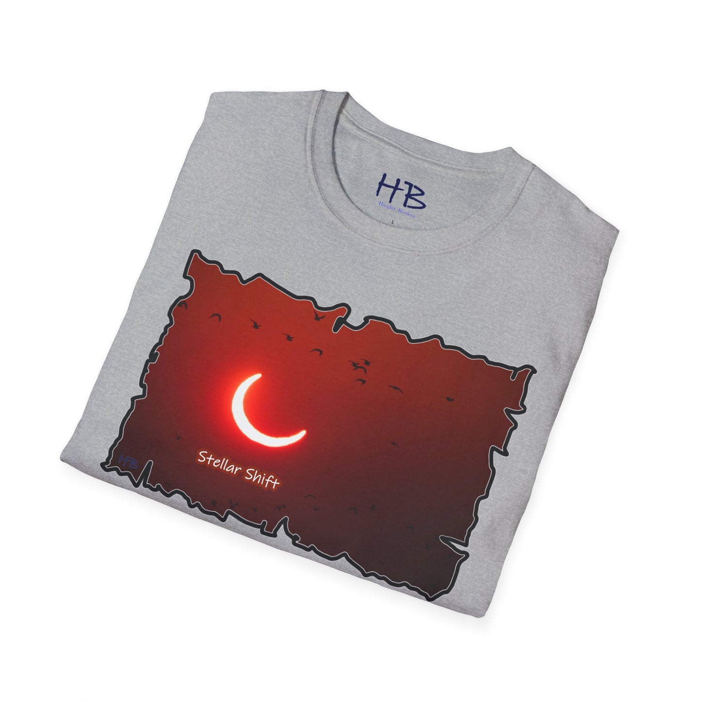 Avian Symphony in a Orange Odyssey; Moonlit Migration in Dusk's Embrace