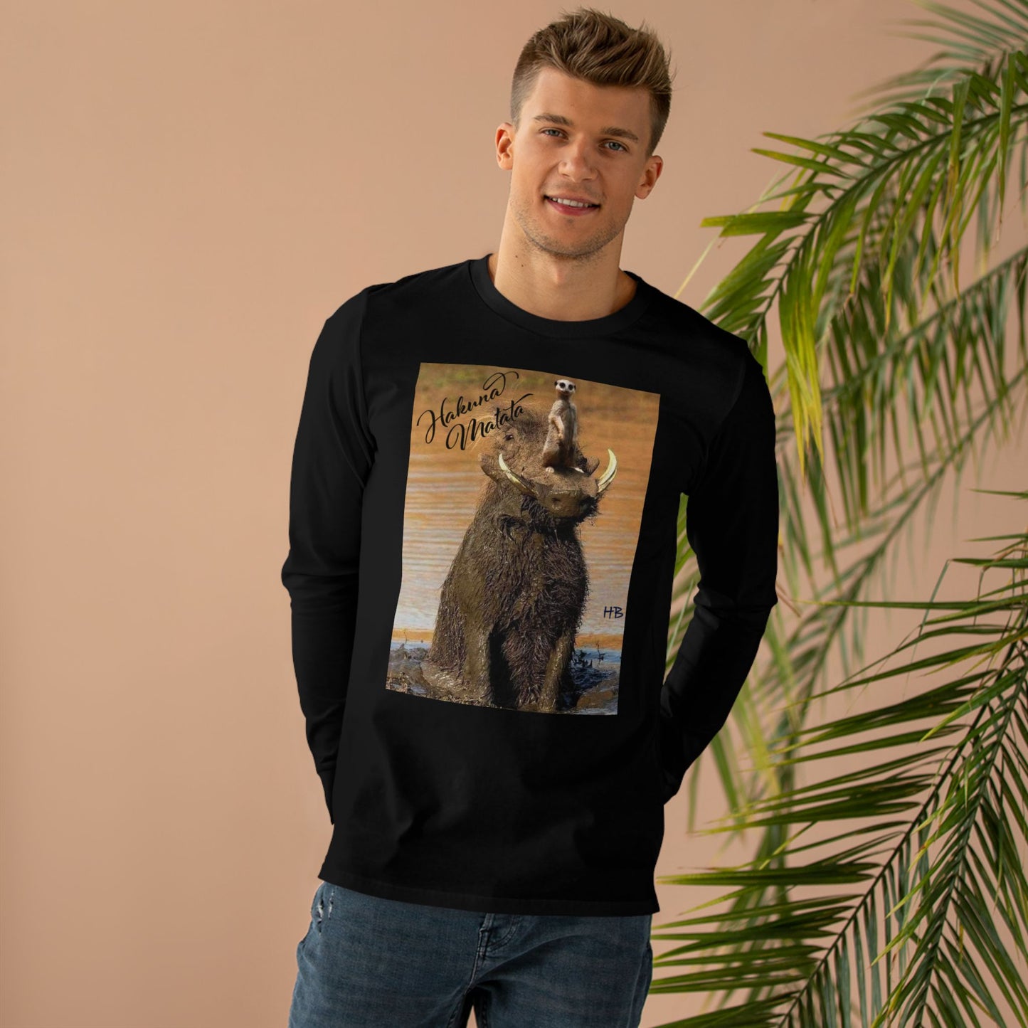 Smile Spark with Hakuna Matata Positivity Patrol Duo (Men's Base Longsleeve Tee - All-Season Wear)
