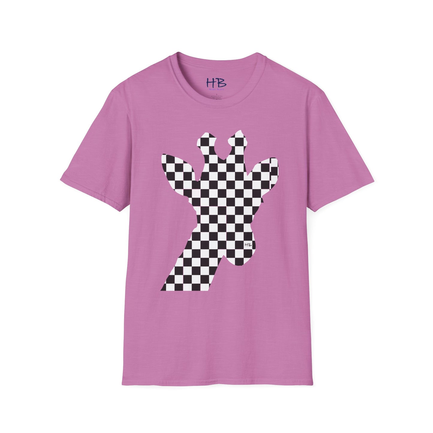 Graceful Heights: The Refined Checkered Giraffe Garment