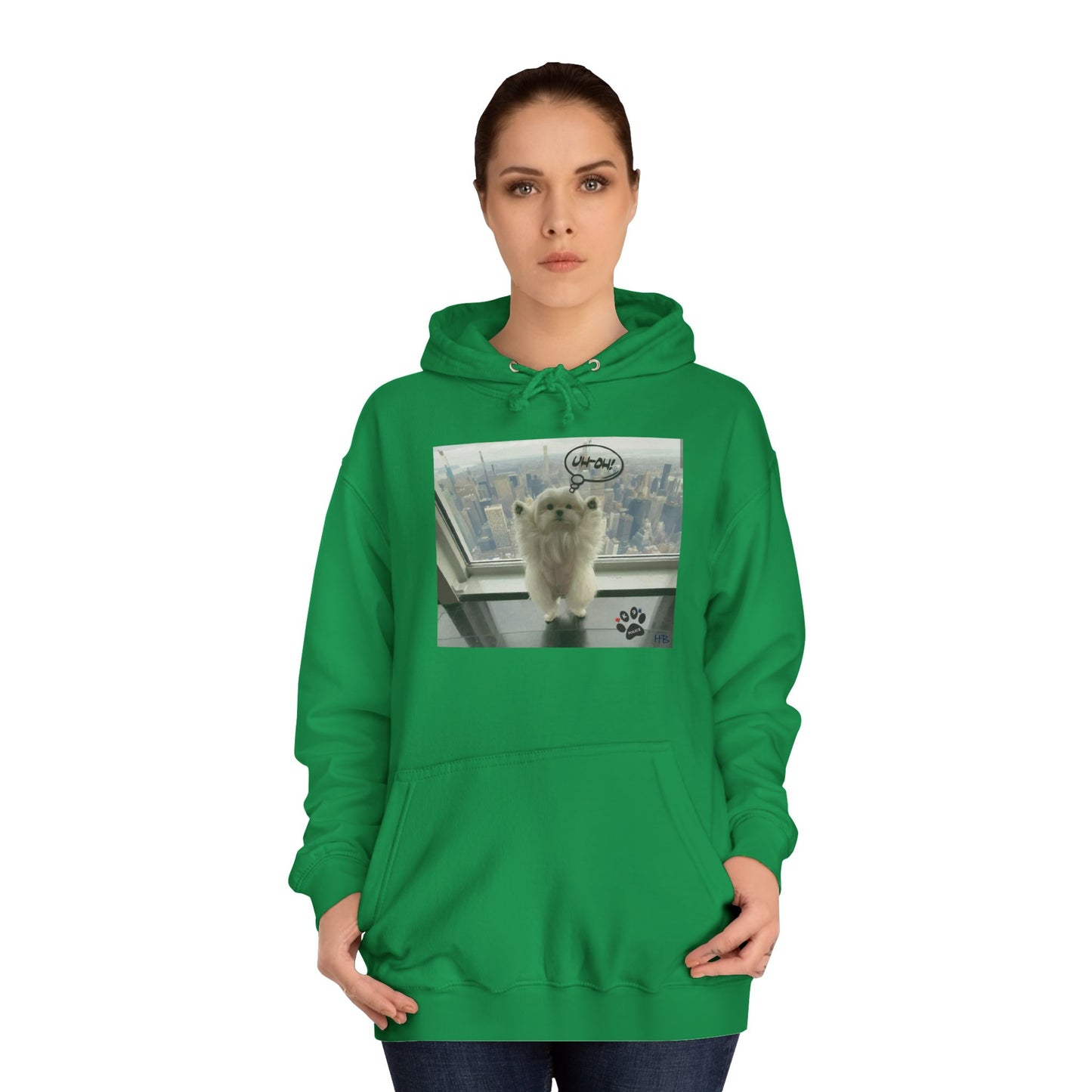 Bichon Maltese paws in the air in trouble with K9 dog patrol (Hoodie - Cozy and Durable)