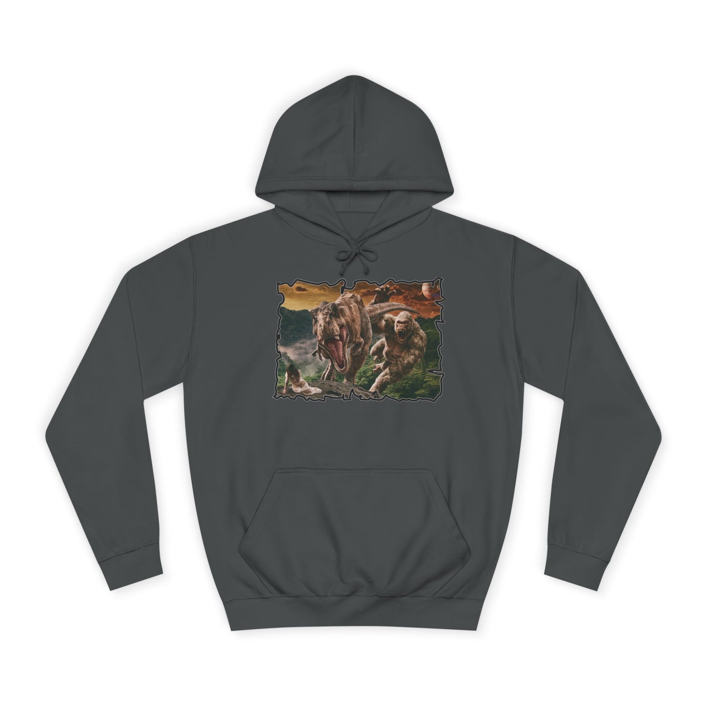Get Yours Now -- Gorilla vs T-Rex saving woman in distress  (Hoodie - Cozy and Durable)