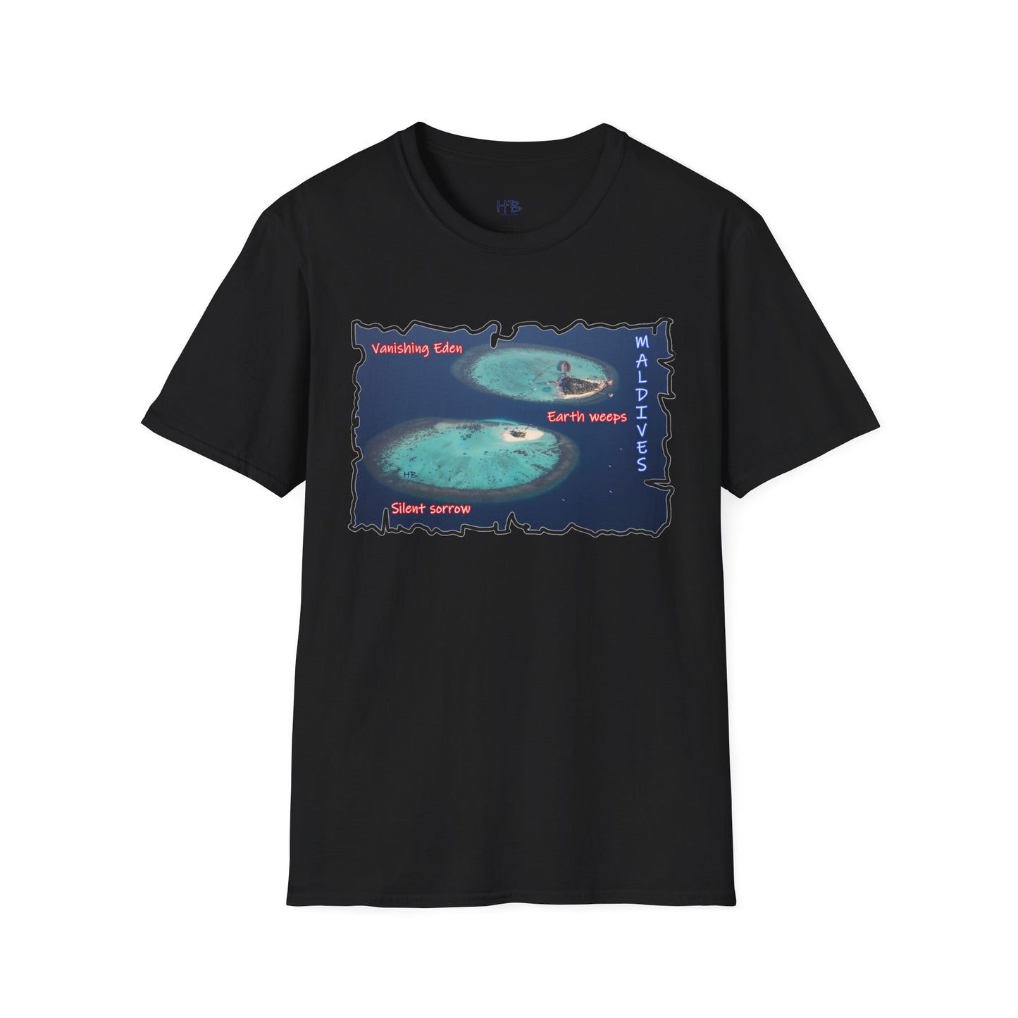 Climate Crusader Earth's Cry Tee;  Ocean's Embrace Crisis Conscious Maldives Melancholy