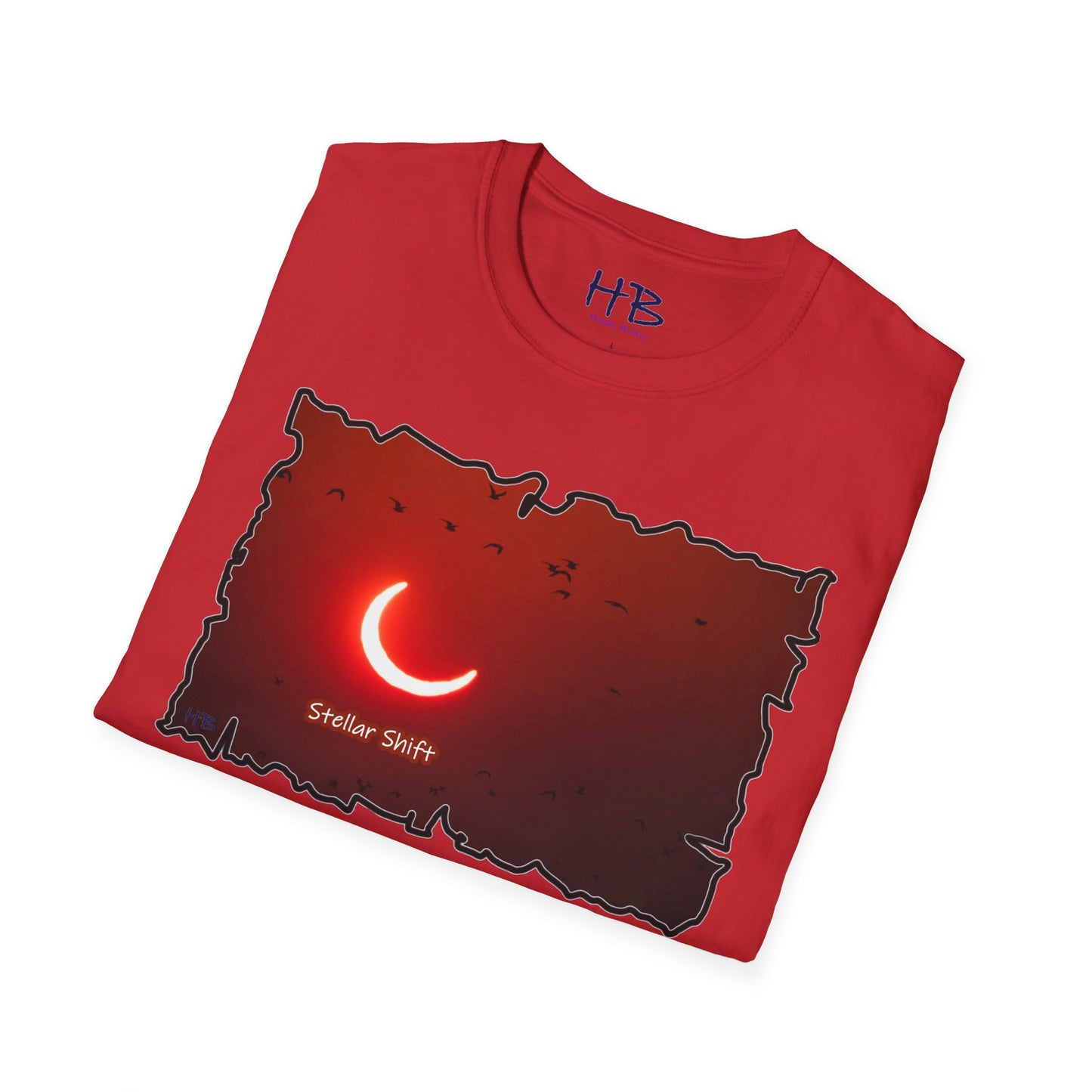 Avian Symphony in a Orange Odyssey; Moonlit Migration in Dusk's Embrace