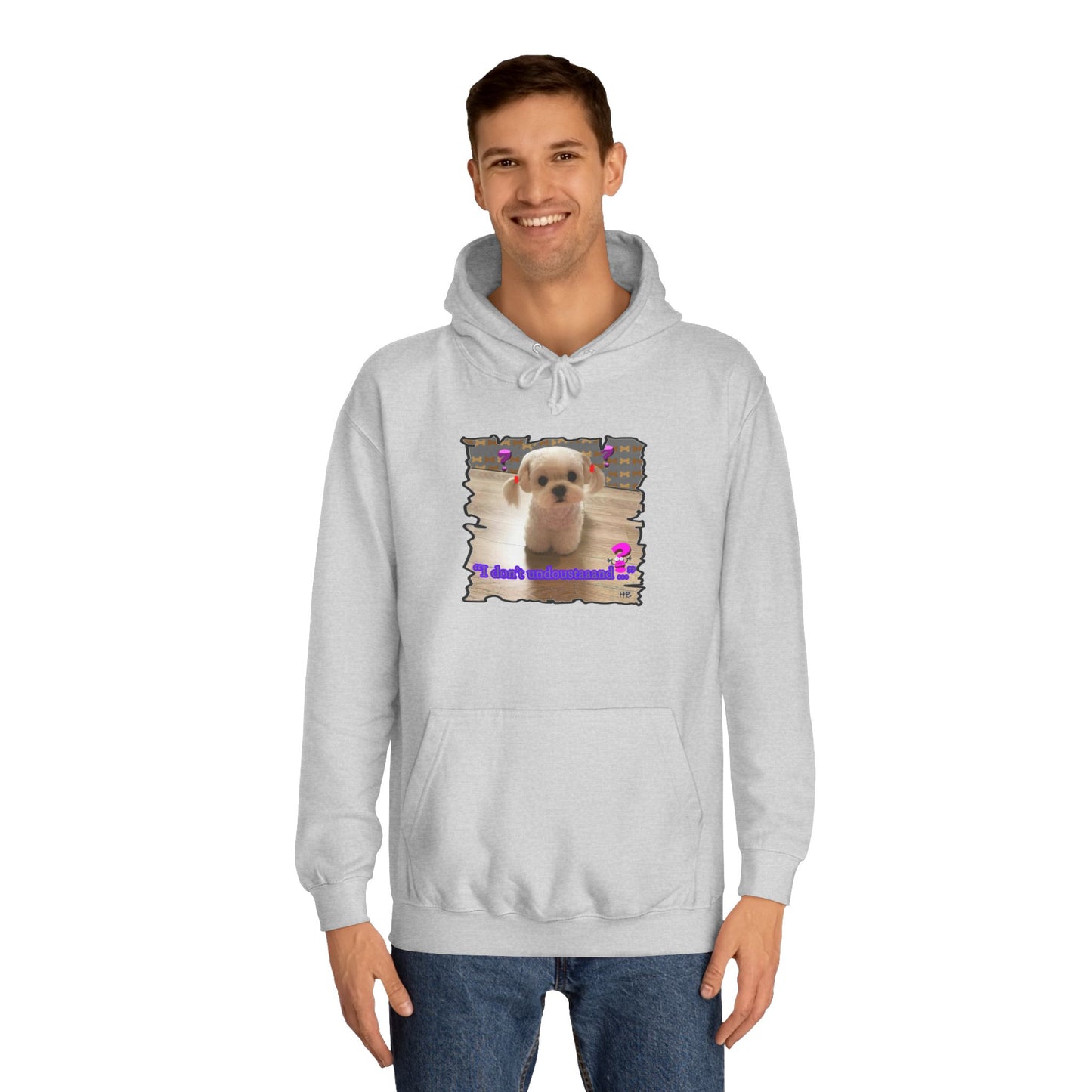 Baby Bichon Maltese with cluelessness innocent look "I don't undoustaaaand" (Hoodie - Cozy and Durable)