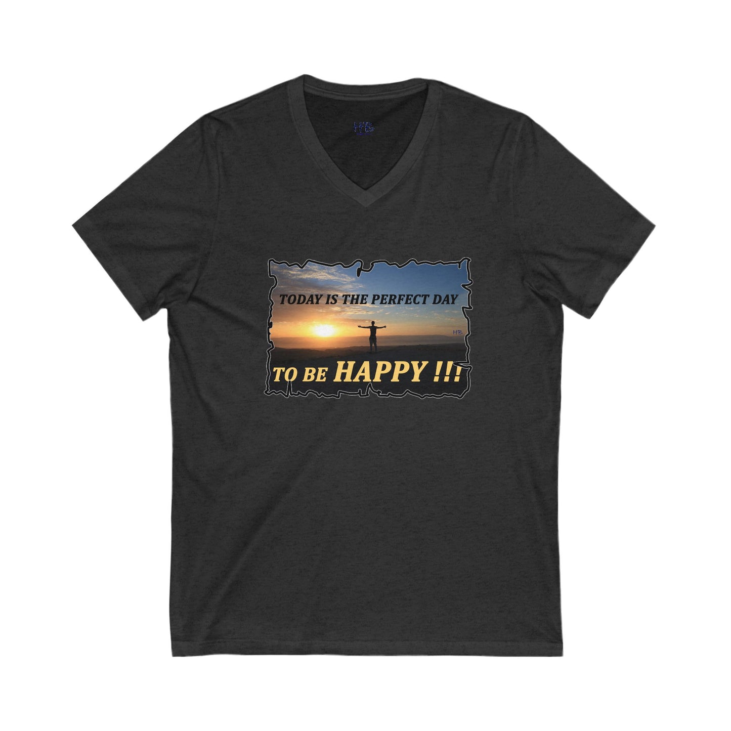 Joyful Sunrise for New Day Optimism (Unisex Jersey Short Sleeve V-neck - Comfortable Everyday Wear)