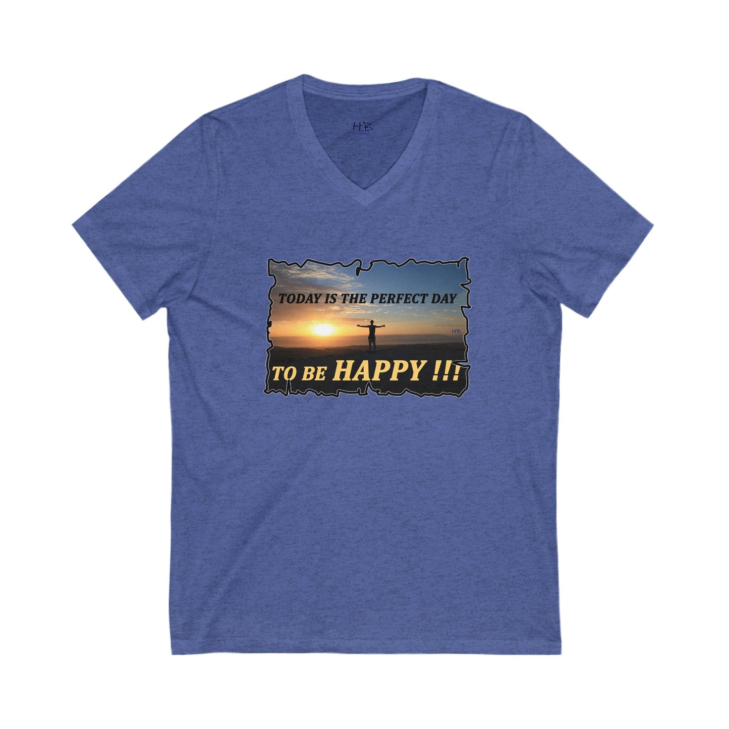 Joyful Sunrise for New Day Optimism (Unisex Jersey Short Sleeve V-neck - Comfortable Everyday Wear)