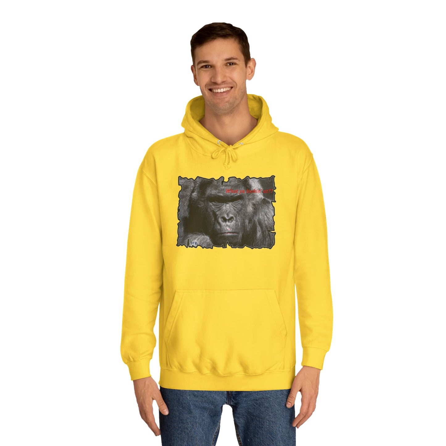 Get Yours Now -- Fearless Fierce Frown and Bold Gorilla Power What ya lookin' at? (Hoodie - Cozy and Durable)