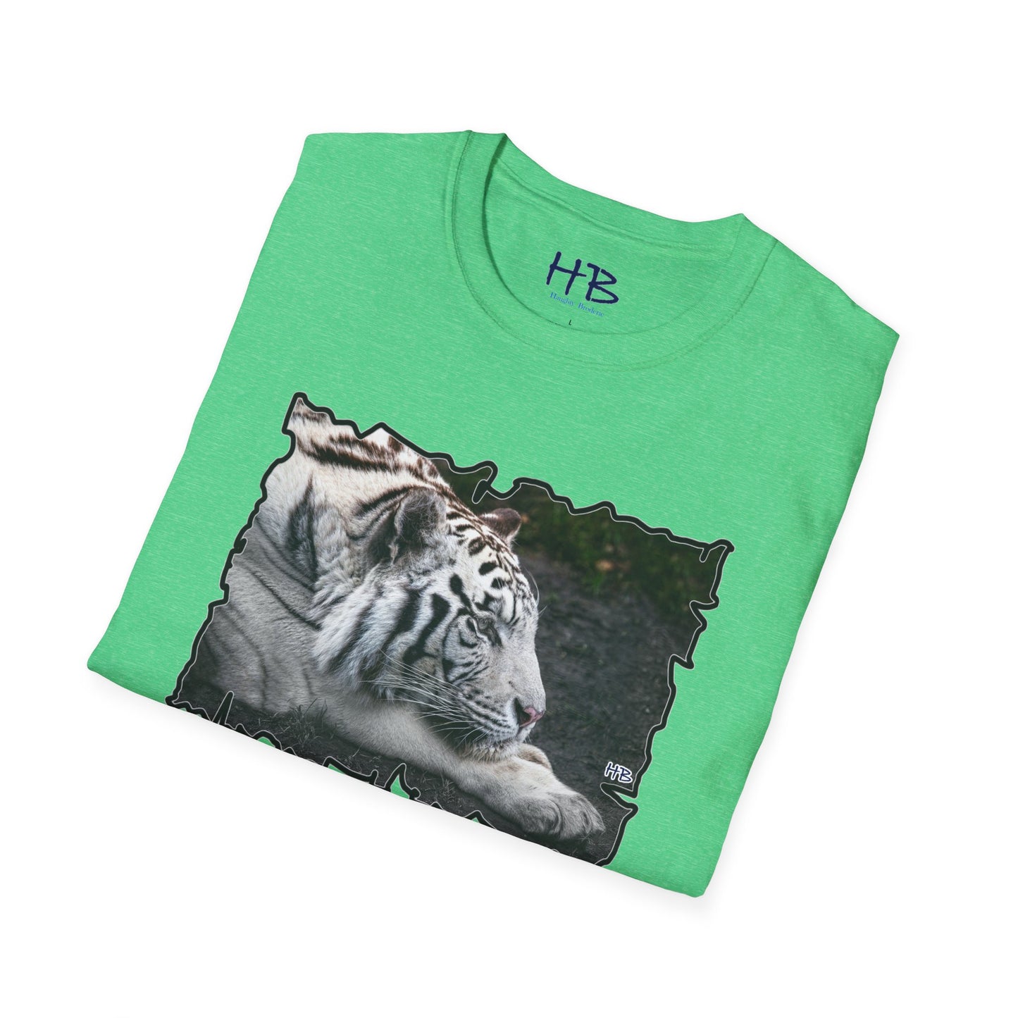 White tiger black stripes green eyes