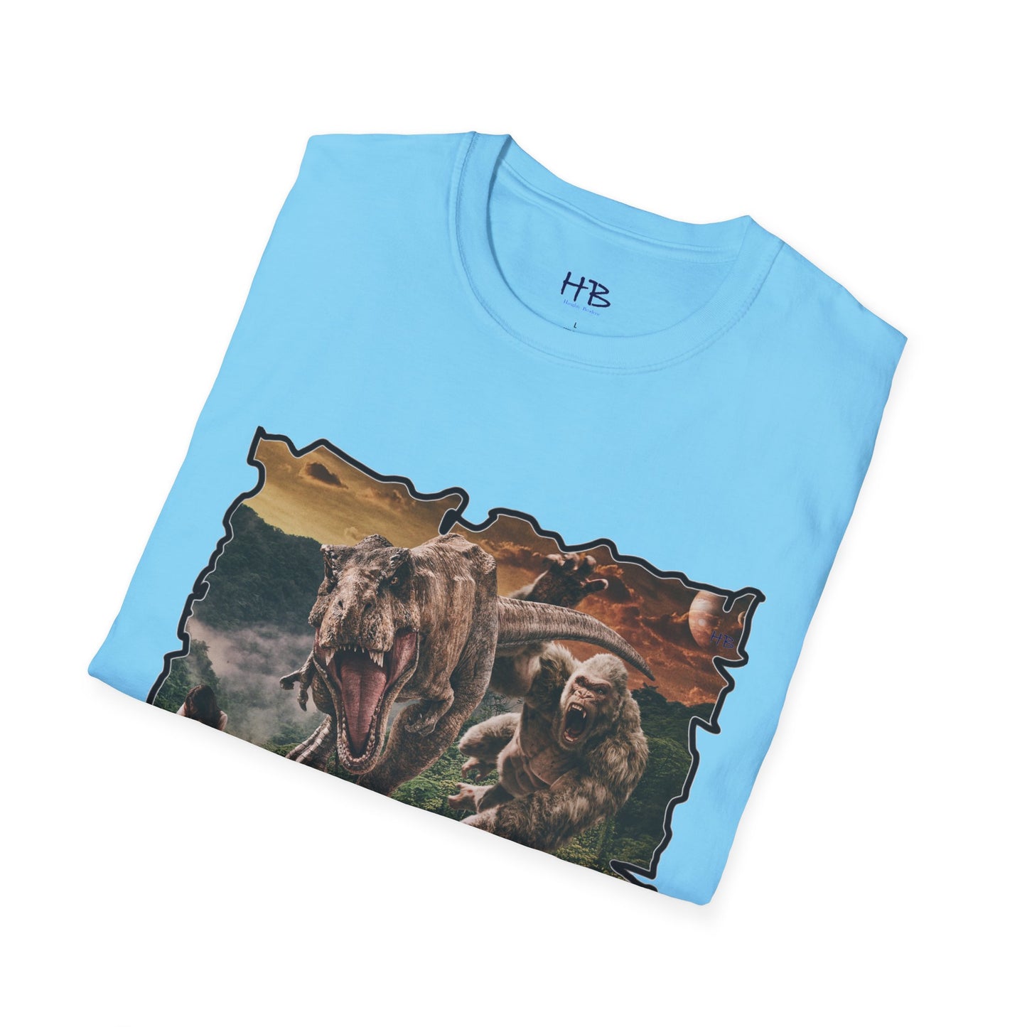 Gorilla vs T-Rex saving woman in distress