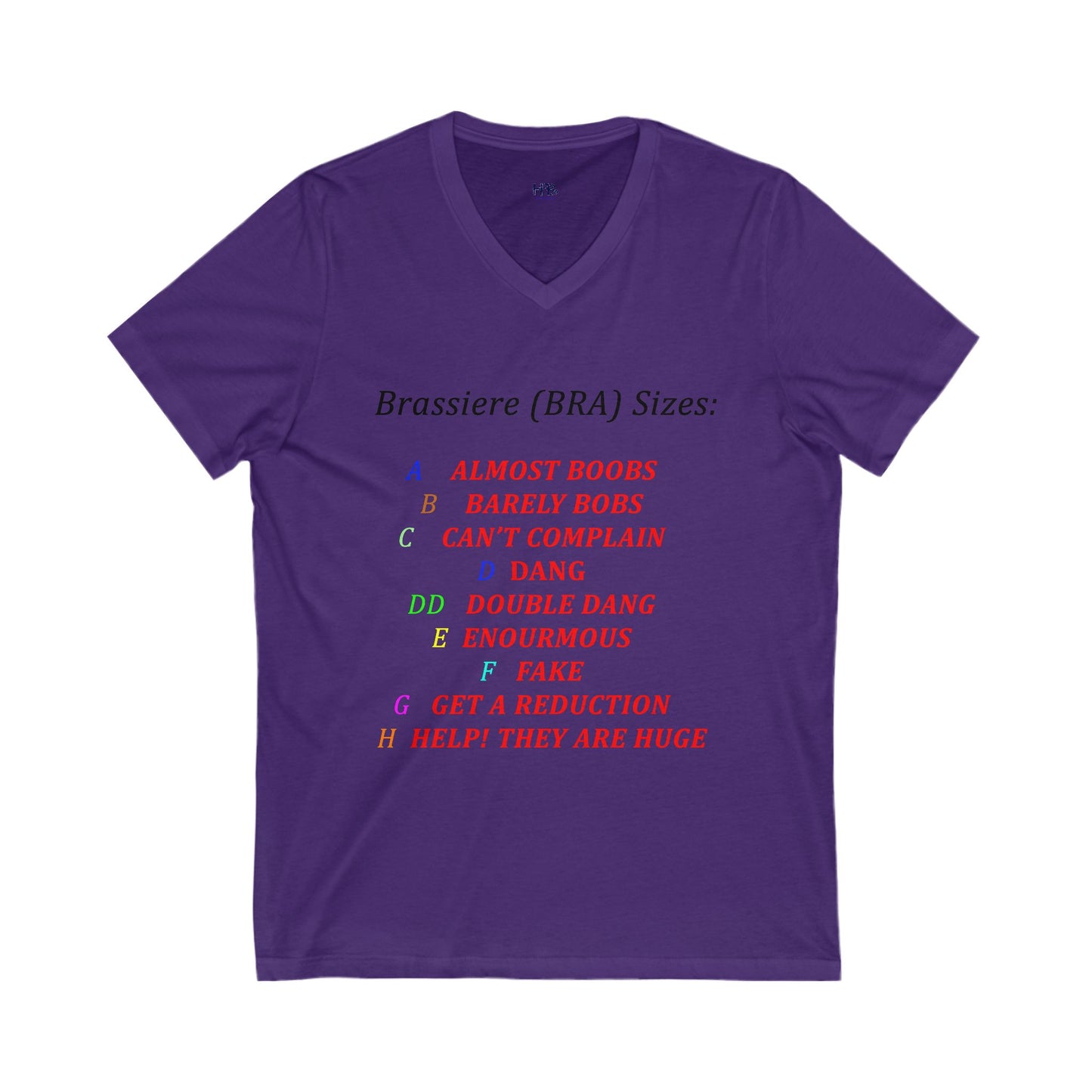 Humorous Bra Sizing Chart (Unisex Jersey Short Sleeve V-neck - Comfortable Everyday Wear)