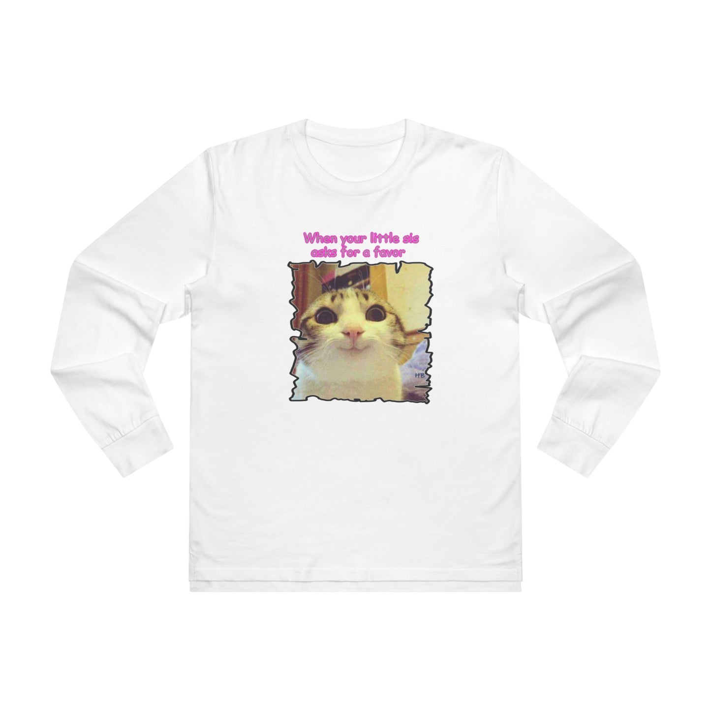 Adorable cat soft eyes like little sister asking for a favor (Men's Base Longsleeve Tee - All-Season Wear)