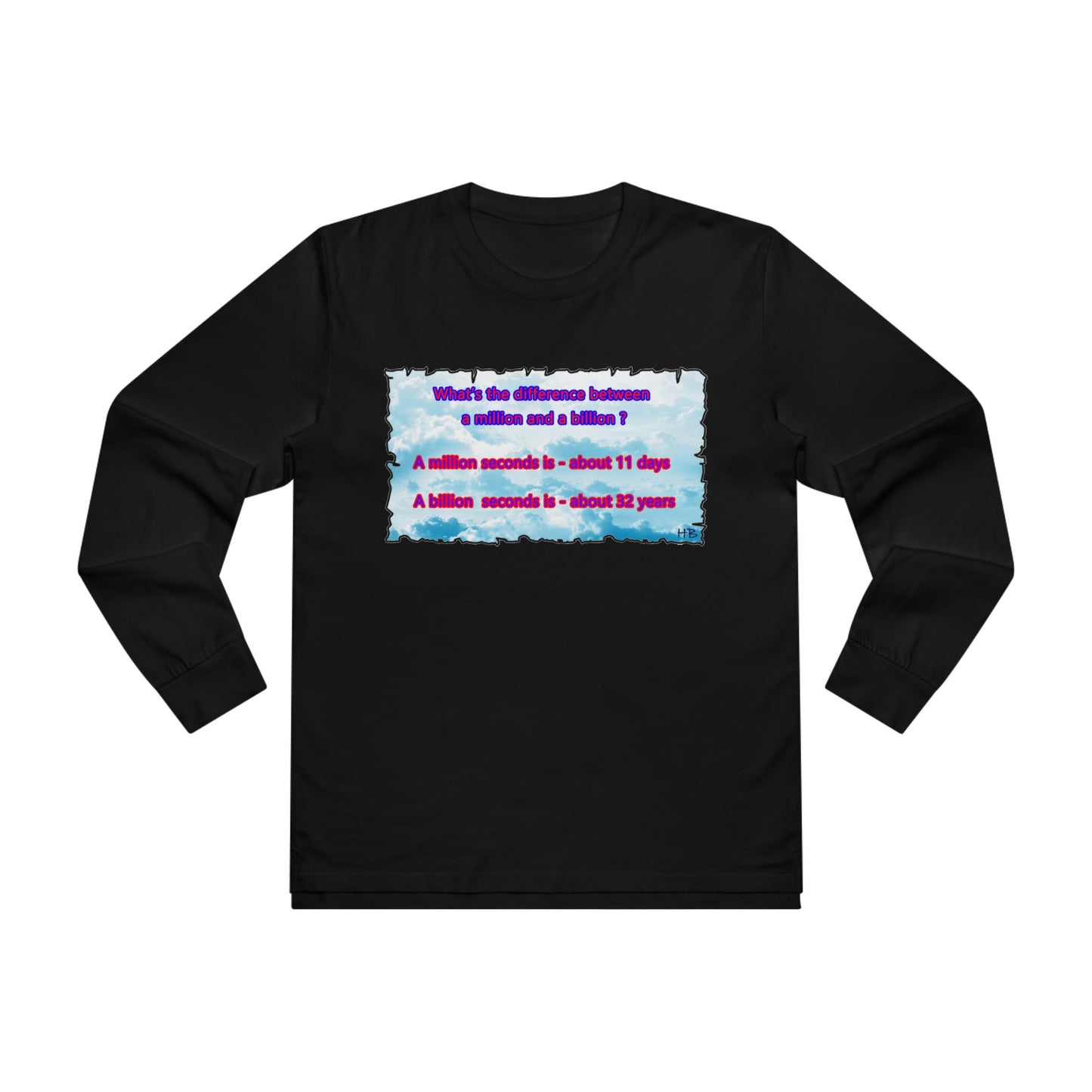 Get Yours Now -- Difference between million and billion calculated in seconds (Men's Base Longsleeve Tee - All-Season Wear)