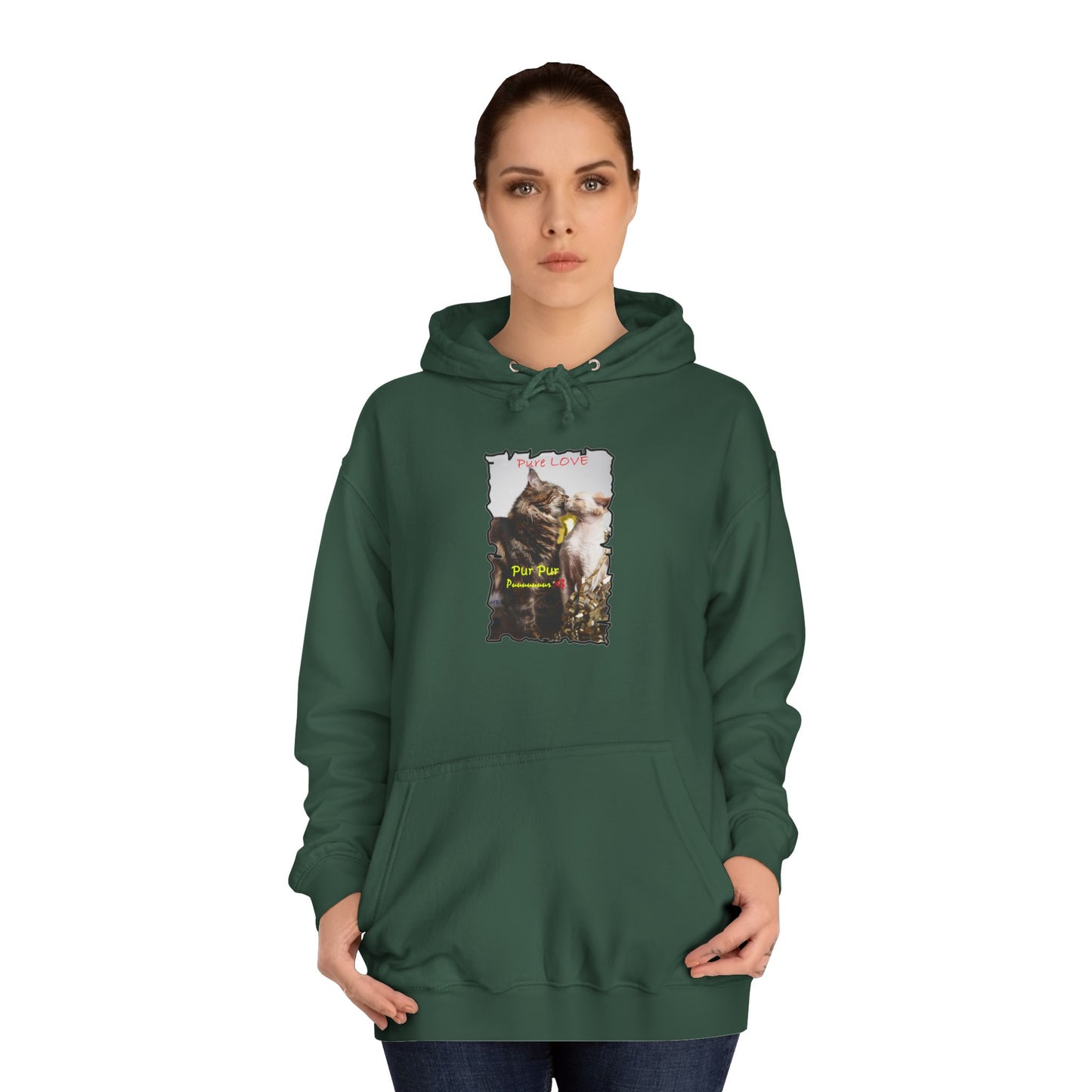 Get Yours Now -- Pure LOVE Cats kissing (Hoodie - Cozy and Durable)