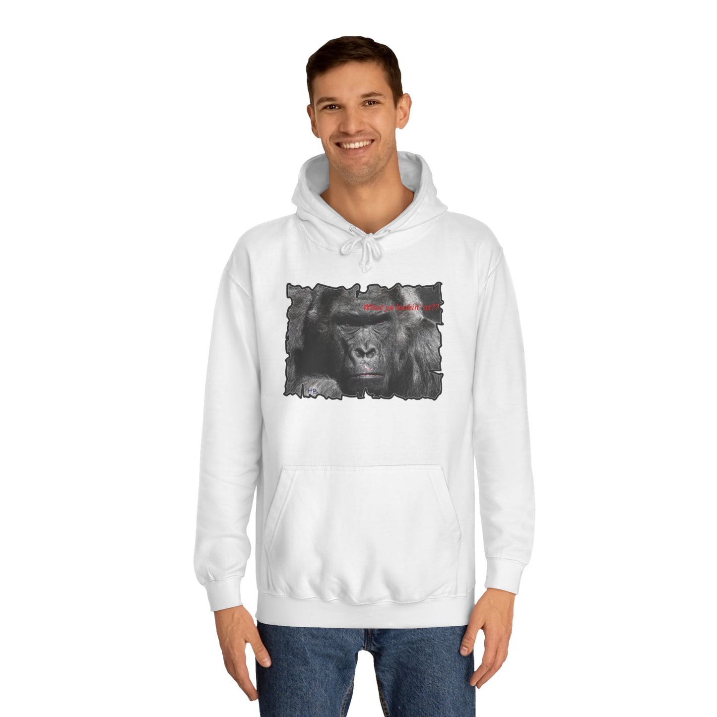Get Yours Now -- Fearless Fierce Frown and Bold Gorilla Power What ya lookin' at? (Hoodie - Cozy and Durable)