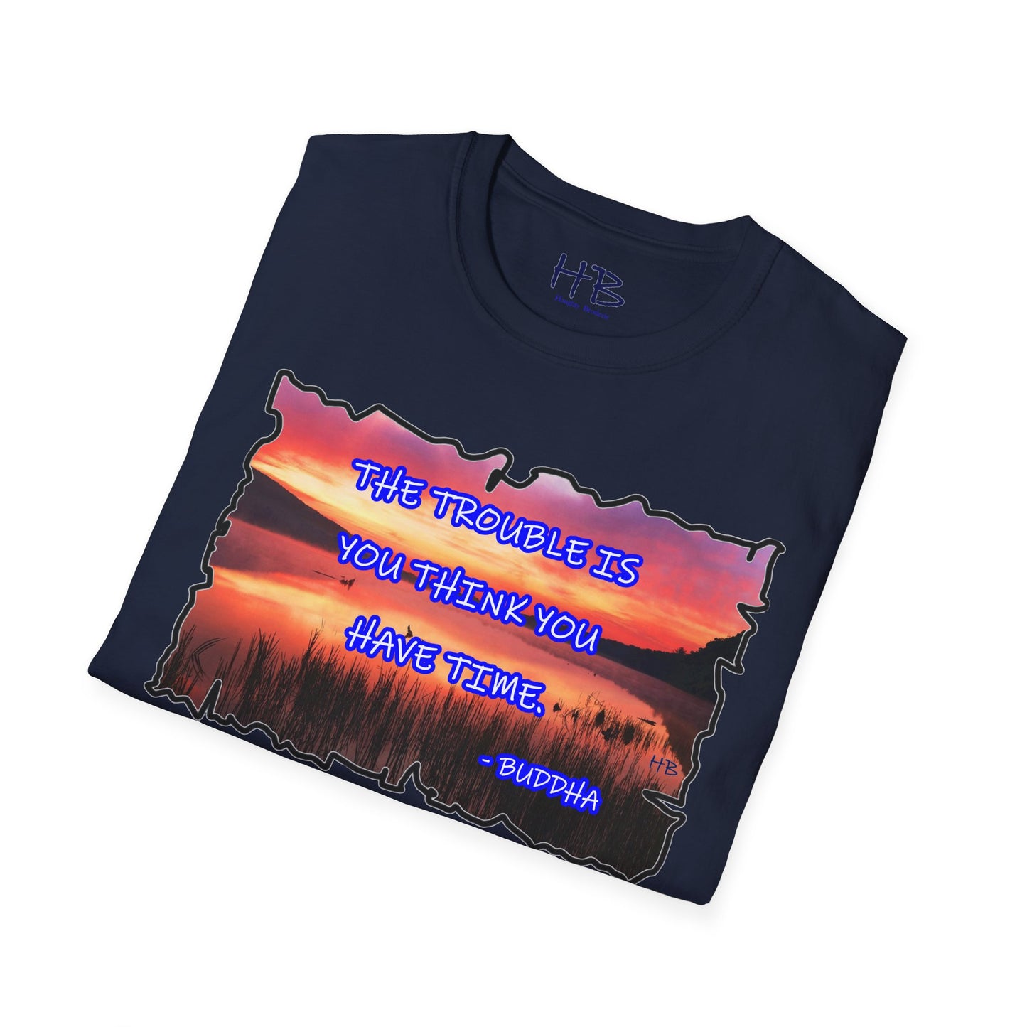 Buddha's Timeless Horizon Harmony; Philosophical Mirage Ethereal Lake Sunset Discourse