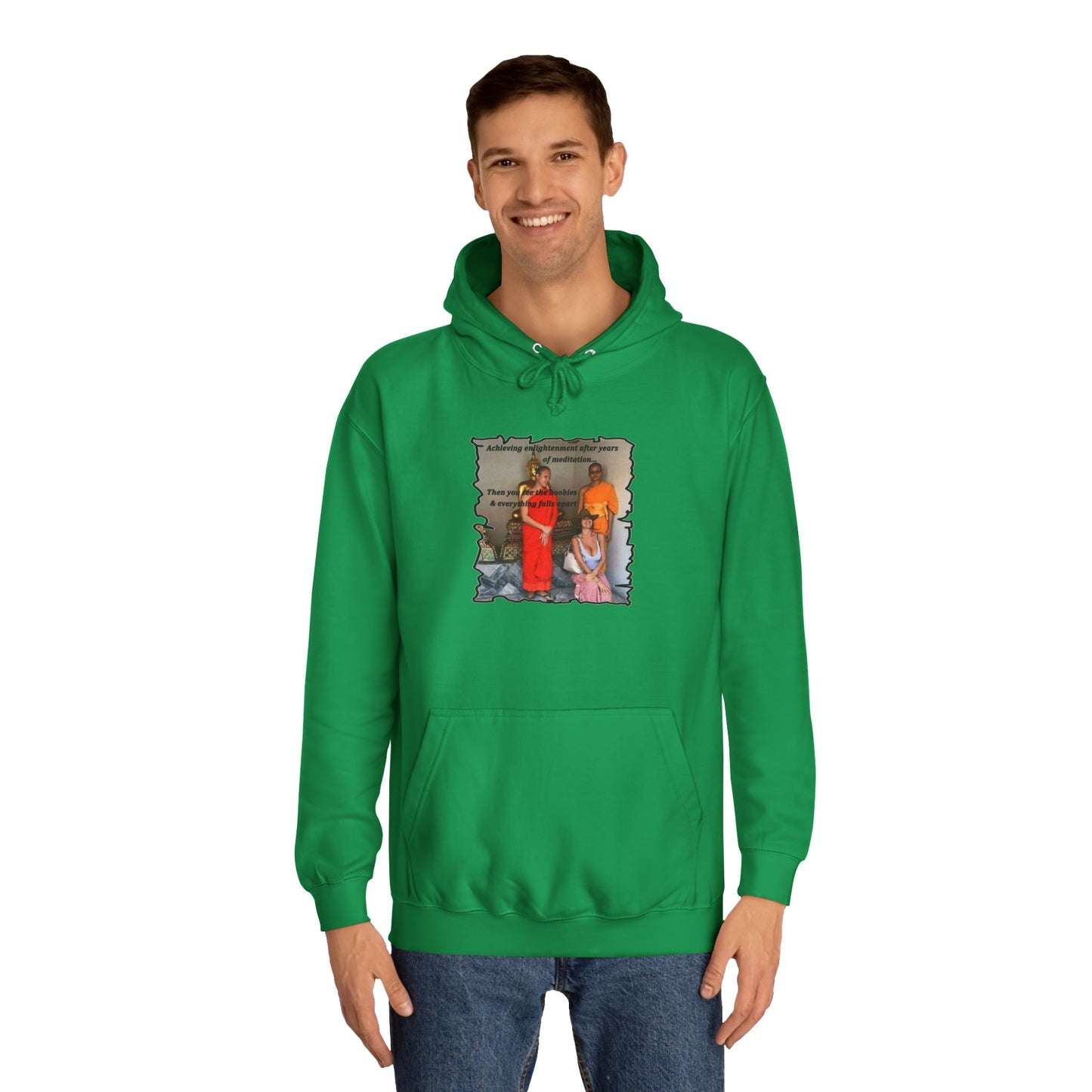 Get Yours Now -- Cheeky Buddhist Humorous Meditation Temptation and Enlightenment (Hoodie - Cozy and Durable)