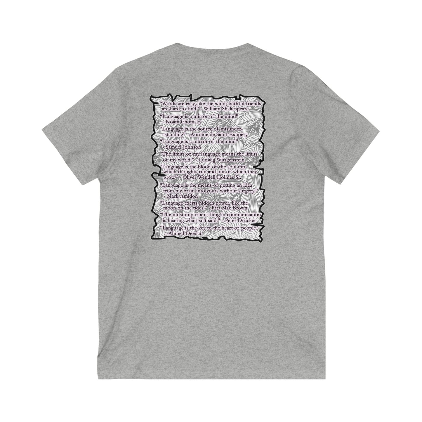 Different words which are spelled out to describe the opposite of it!! (Unisex Jersey Short Sleeve V-neck - Comfortable Everyday Wear)