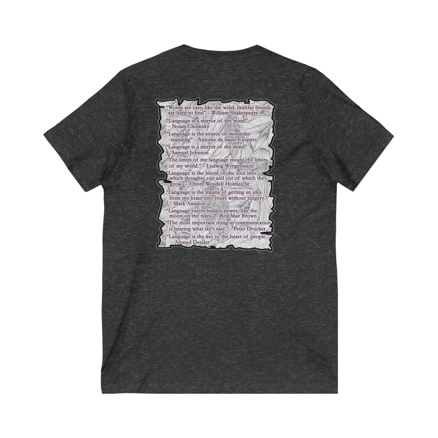 Different words which are spelled out to describe the opposite of it!! (Unisex Jersey Short Sleeve V-neck - Comfortable Everyday Wear)