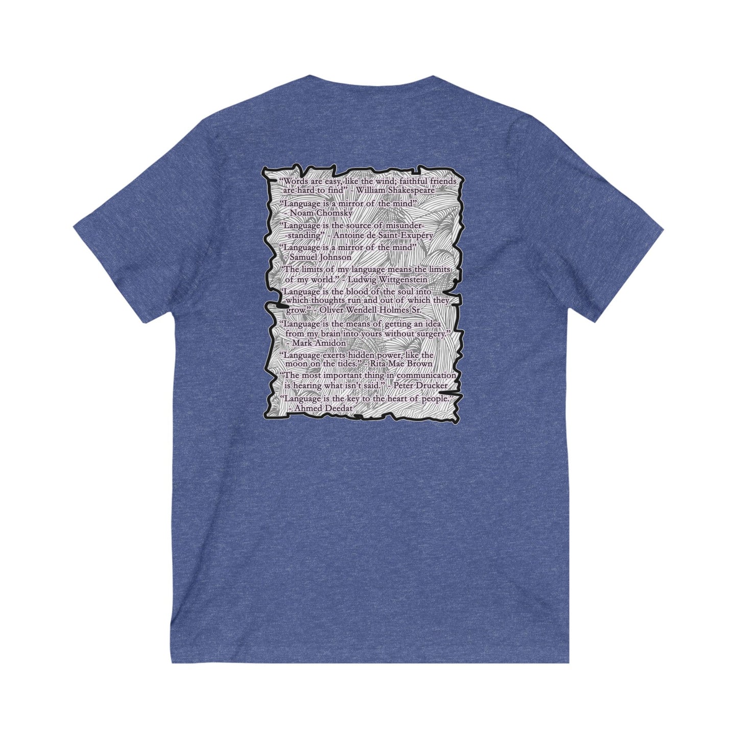 Different words which are spelled out to describe the opposite of it!! (Unisex Jersey Short Sleeve V-neck - Comfortable Everyday Wear)