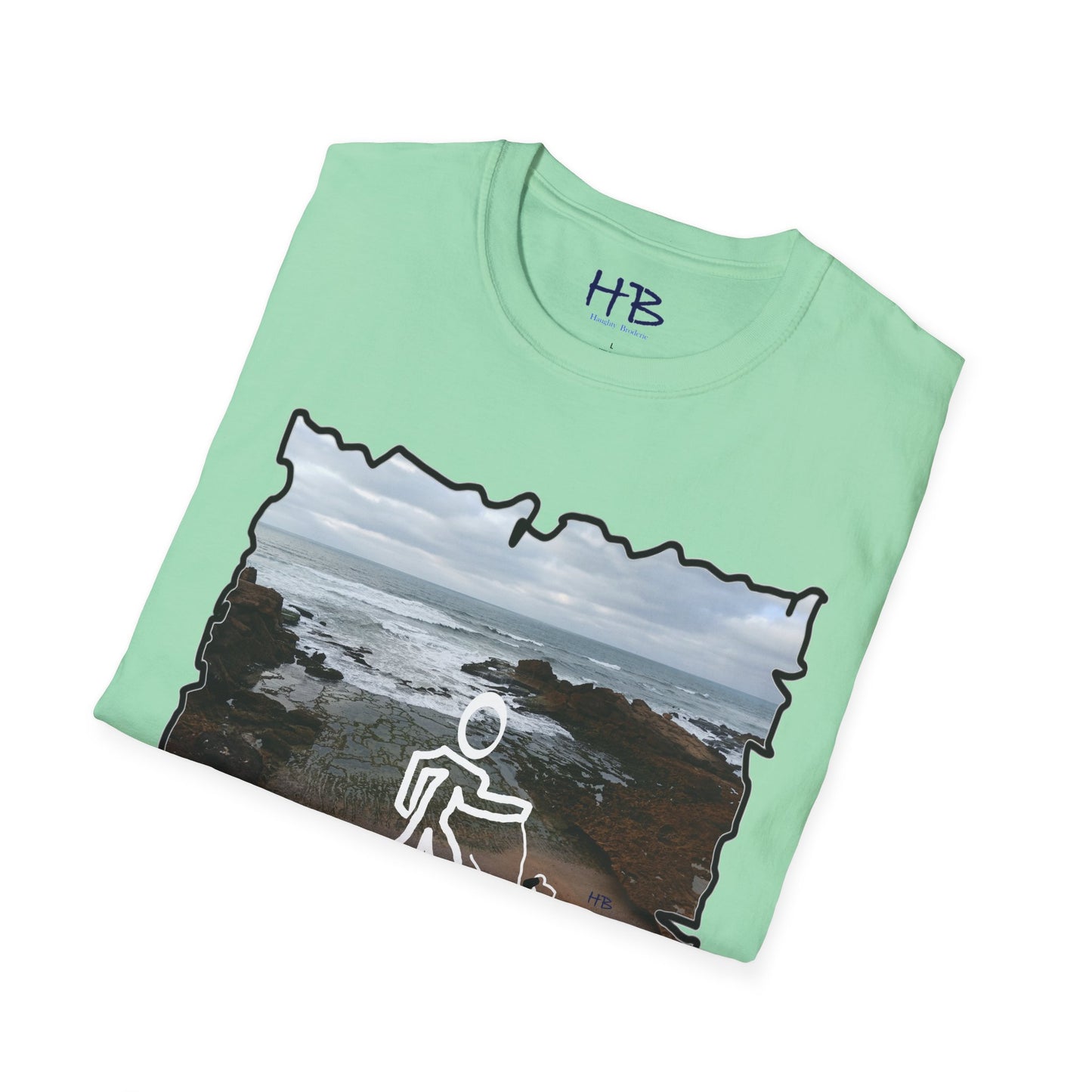 Rocky Shoreline Peaceful Oceanic; Harmony with Nature Garb Furry Friend Companion