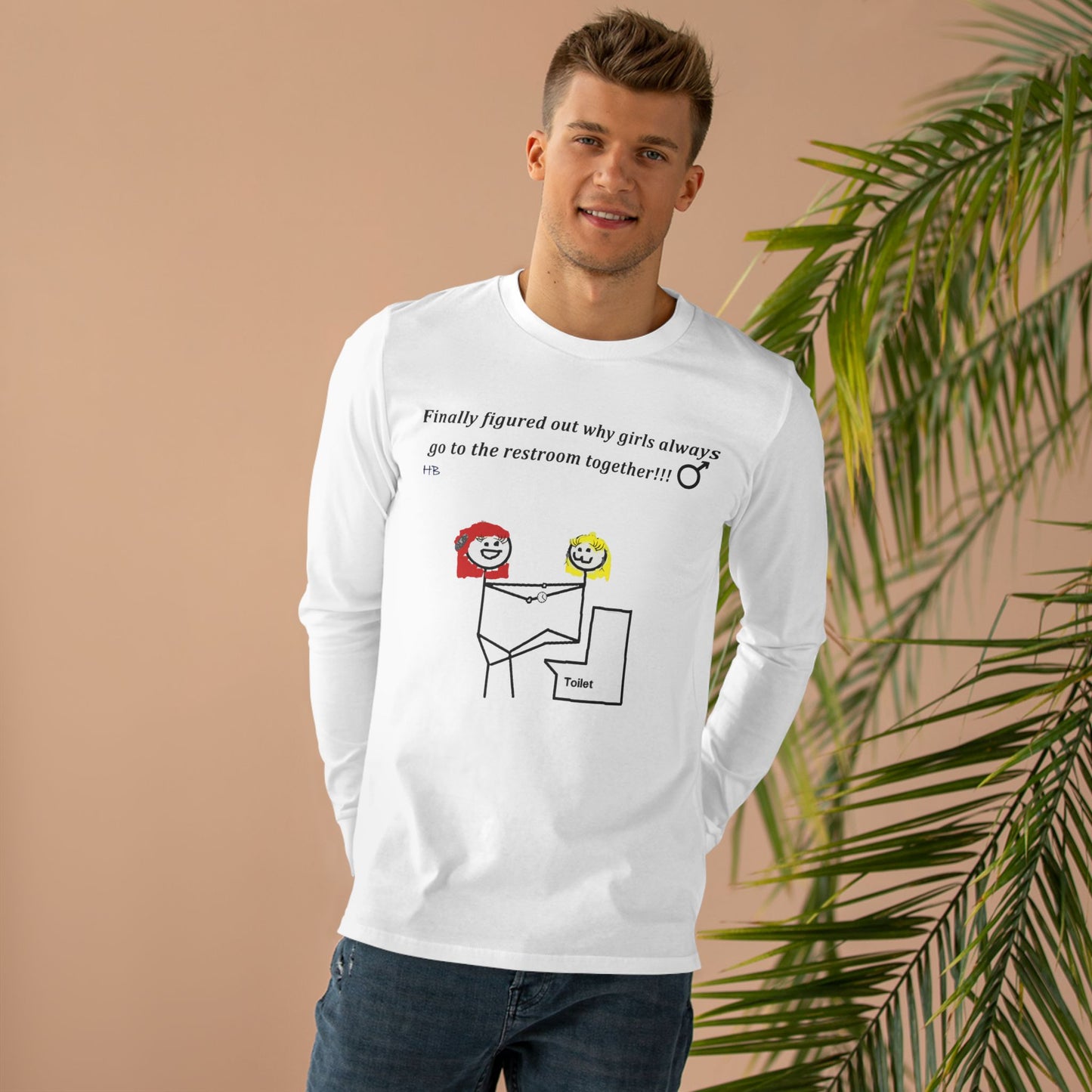 Get Yours Now -- Humorous Restroom Companions Revelations (Men's Base Longsleeve Tee - All-Season Wear)