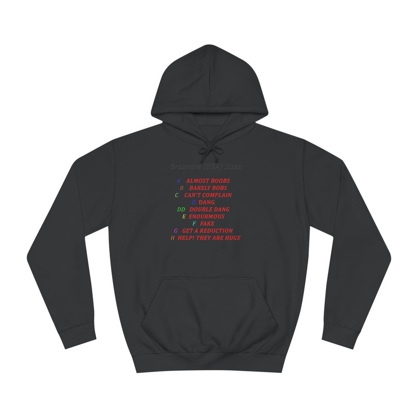 Get Yours Now -- Humorous Bra Sizing Chart (Hoodie - Cozy and Durable)
