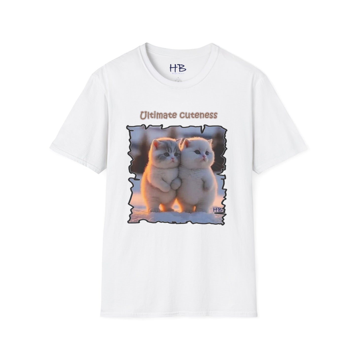 Adorable White Kittens on Snow Embrace:  Embracing Cuteness Kittens on Their Hind Legs being Paws-itively Adorable