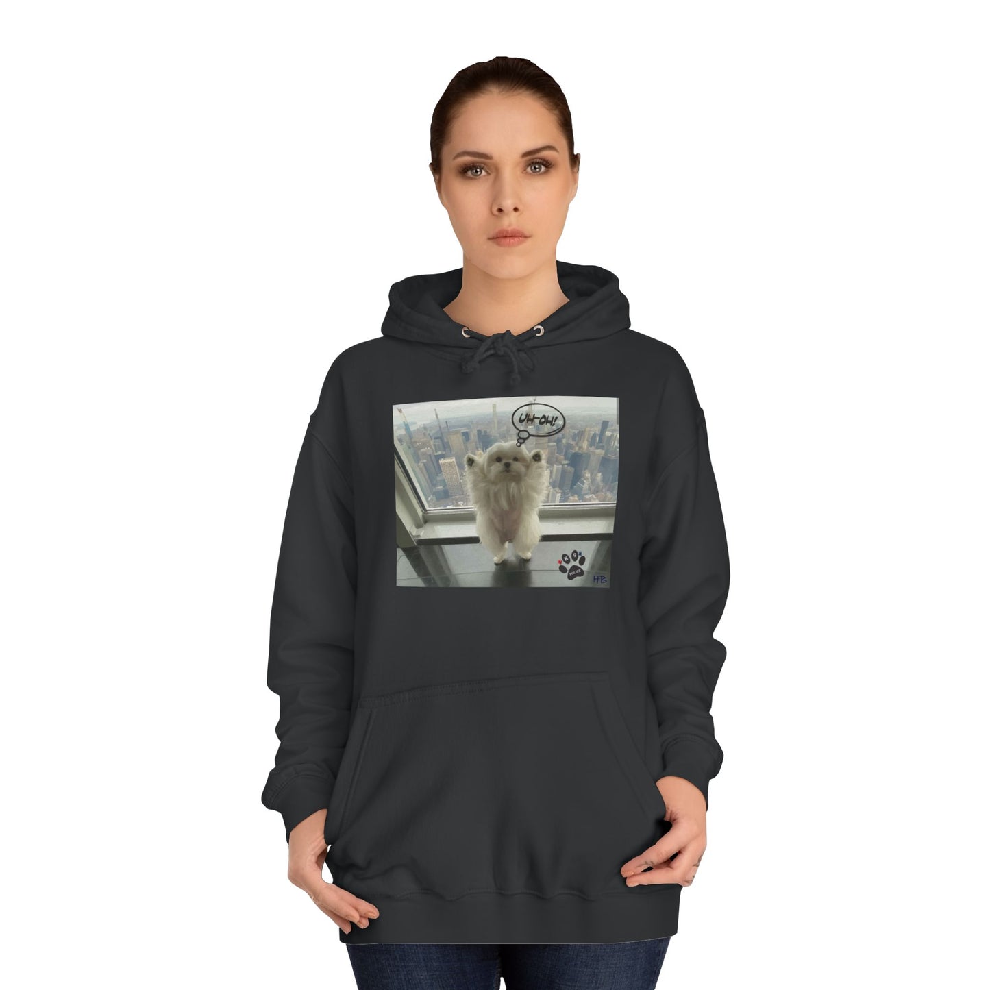 Bichon Maltese paws in the air in trouble with K9 dog patrol (Hoodie - Cozy and Durable)