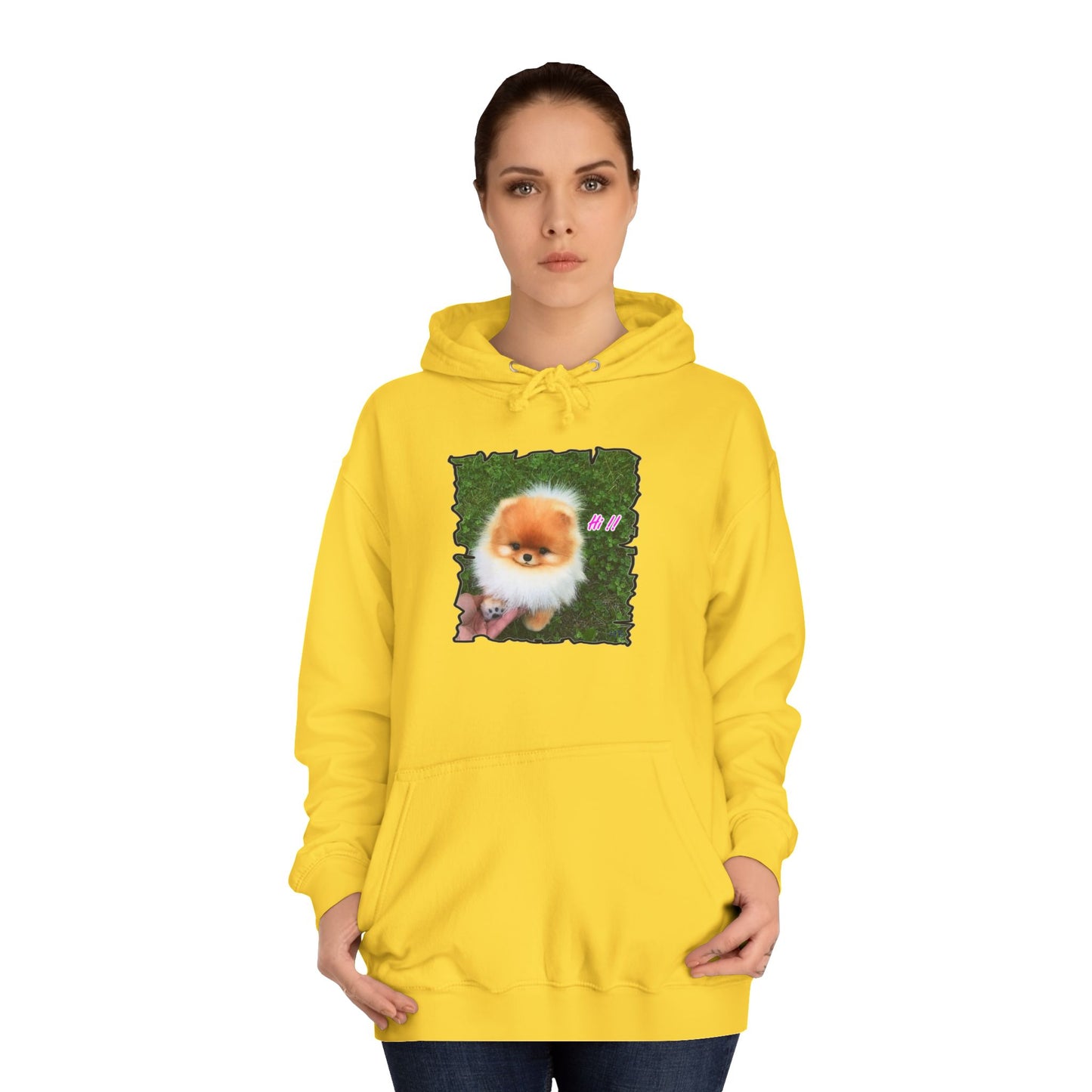 "Hi !!" Tiny adorable Bichon Maltese (Hoodie - Cozy and Durable)
