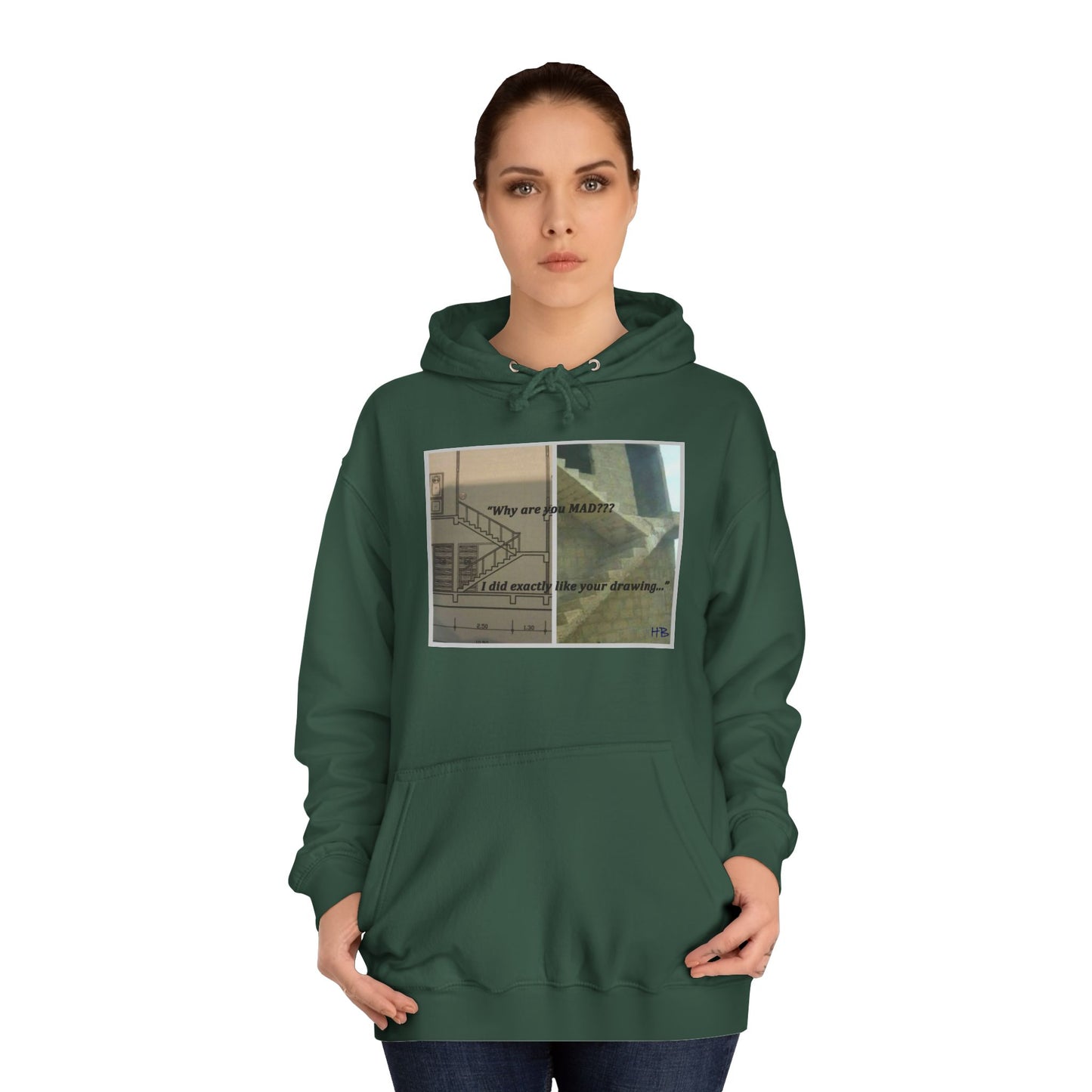 Get Yours Now -- Comical Architectural Irony Stairs Sketch (Hoodie - Cozy and Durable)