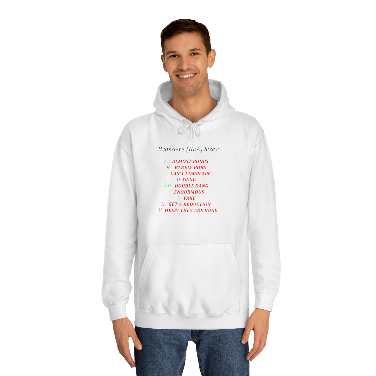 Get Yours Now -- Humorous Bra Sizing Chart (Hoodie - Cozy and Durable)