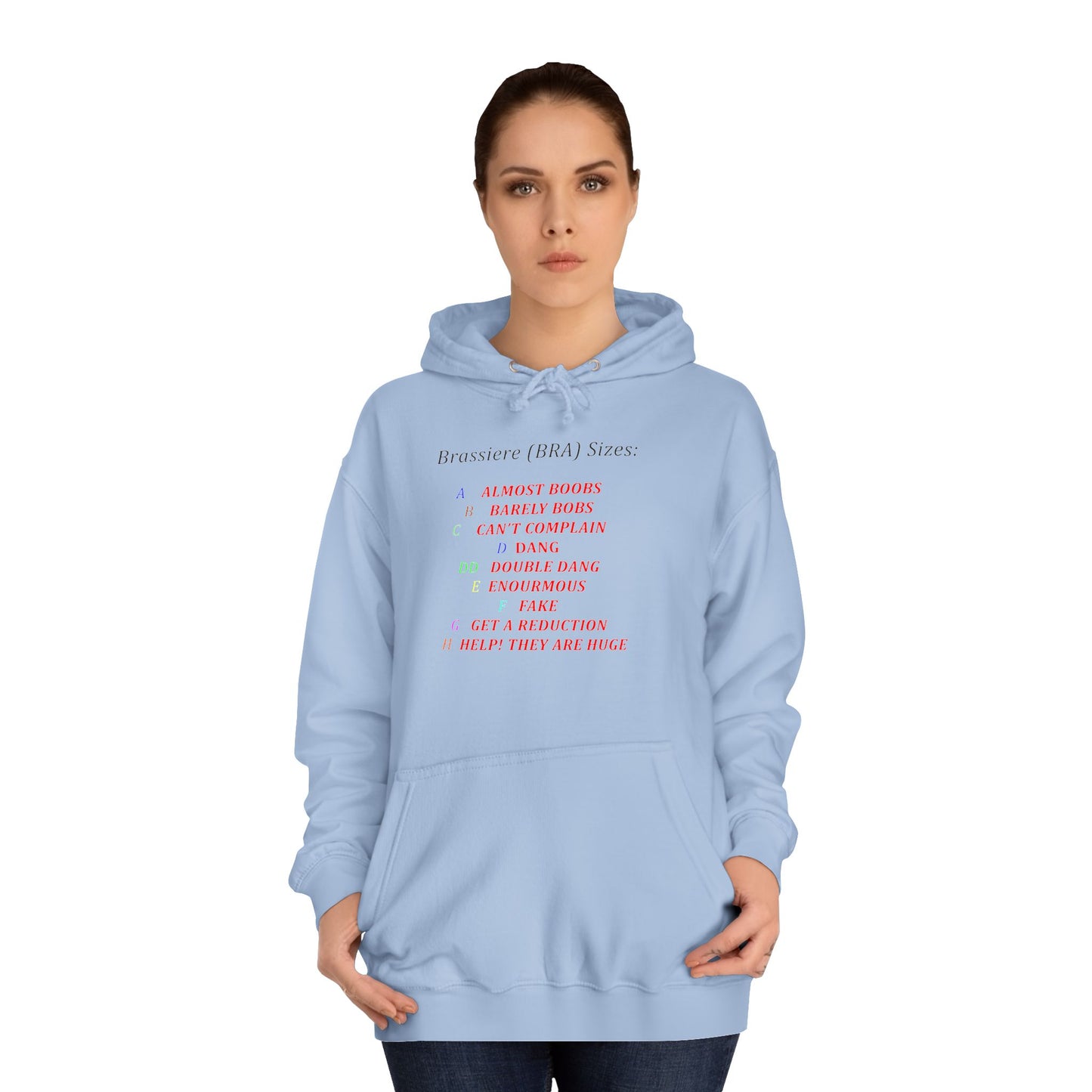 Get Yours Now -- Humorous Bra Sizing Chart (Hoodie - Cozy and Durable)