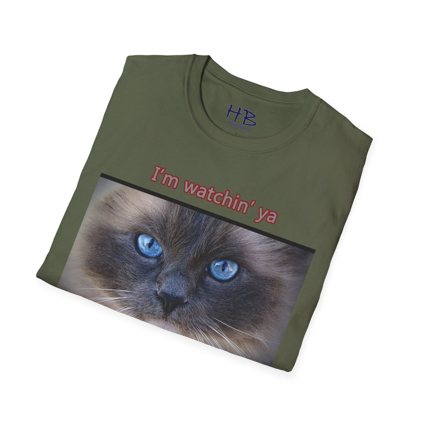 Cat with mesmerizing blue eyes "I'm watchin' ya"